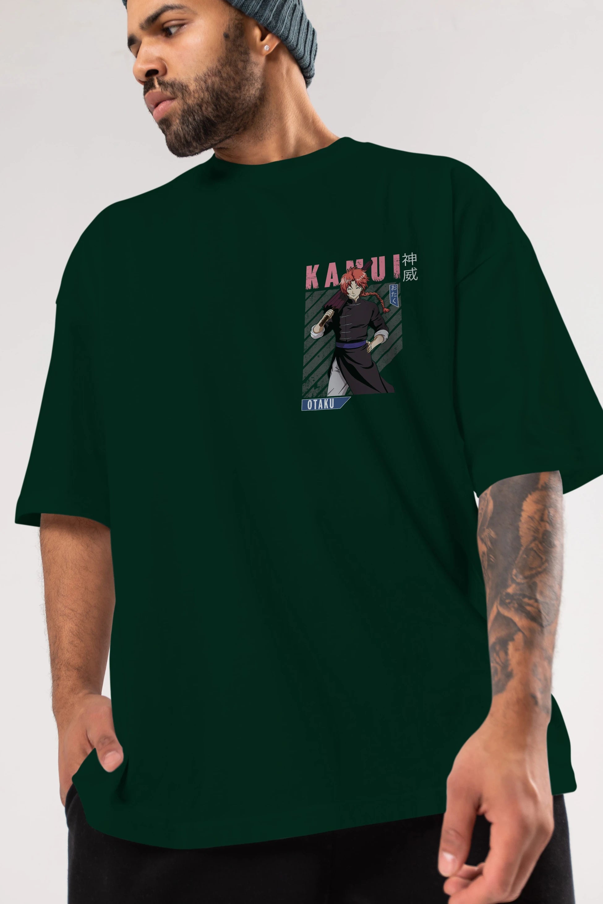 Kamui GINTAMA 1 Ön Sol Baskılı Oversize t-shirt Erkek Kadın Unisex %100 Pamuk Bisiklet Yaka tişort