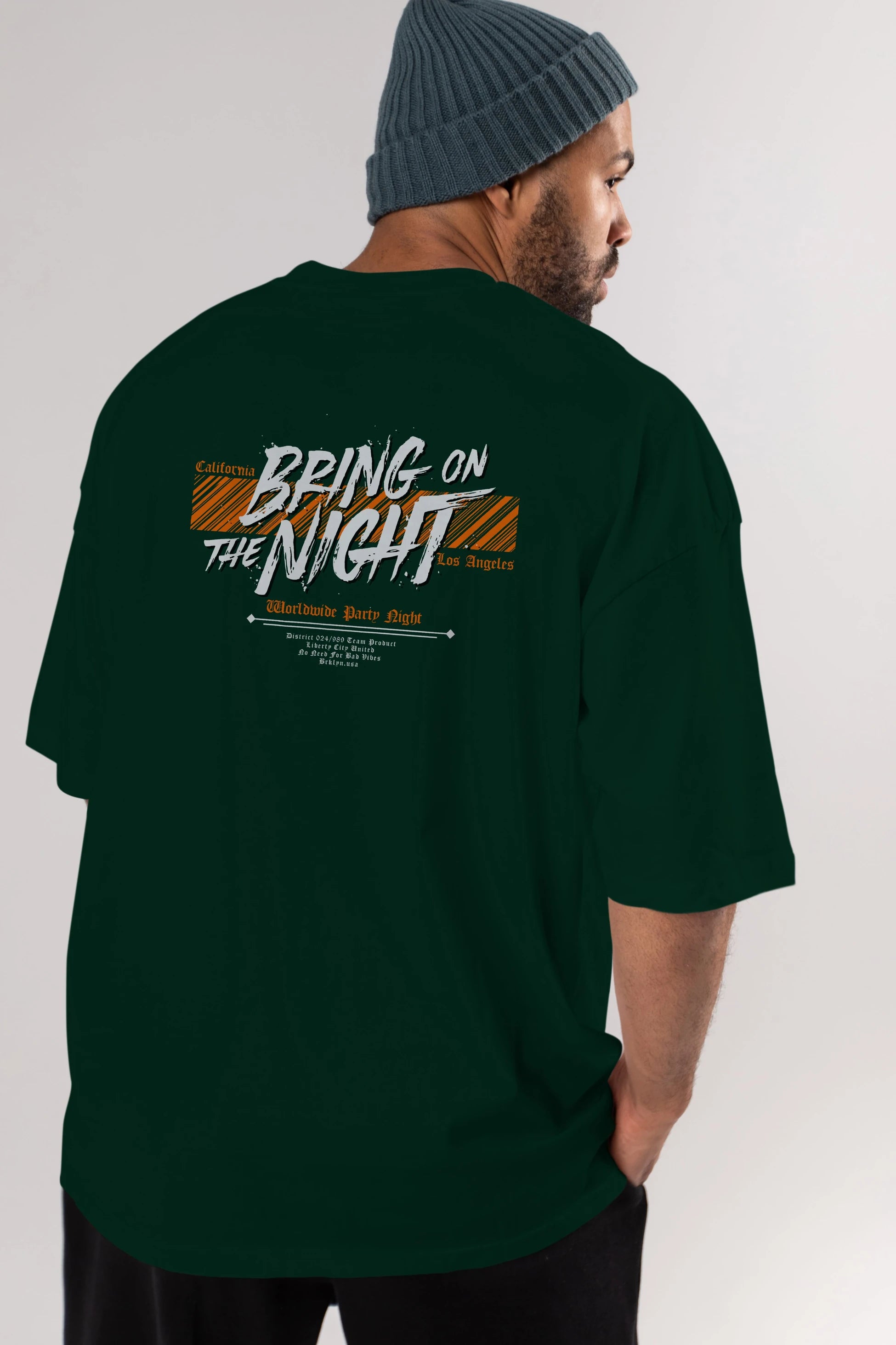 Bring on The Night Arka Baskılı Oversize t-shirt Erkek Kadın Unisex