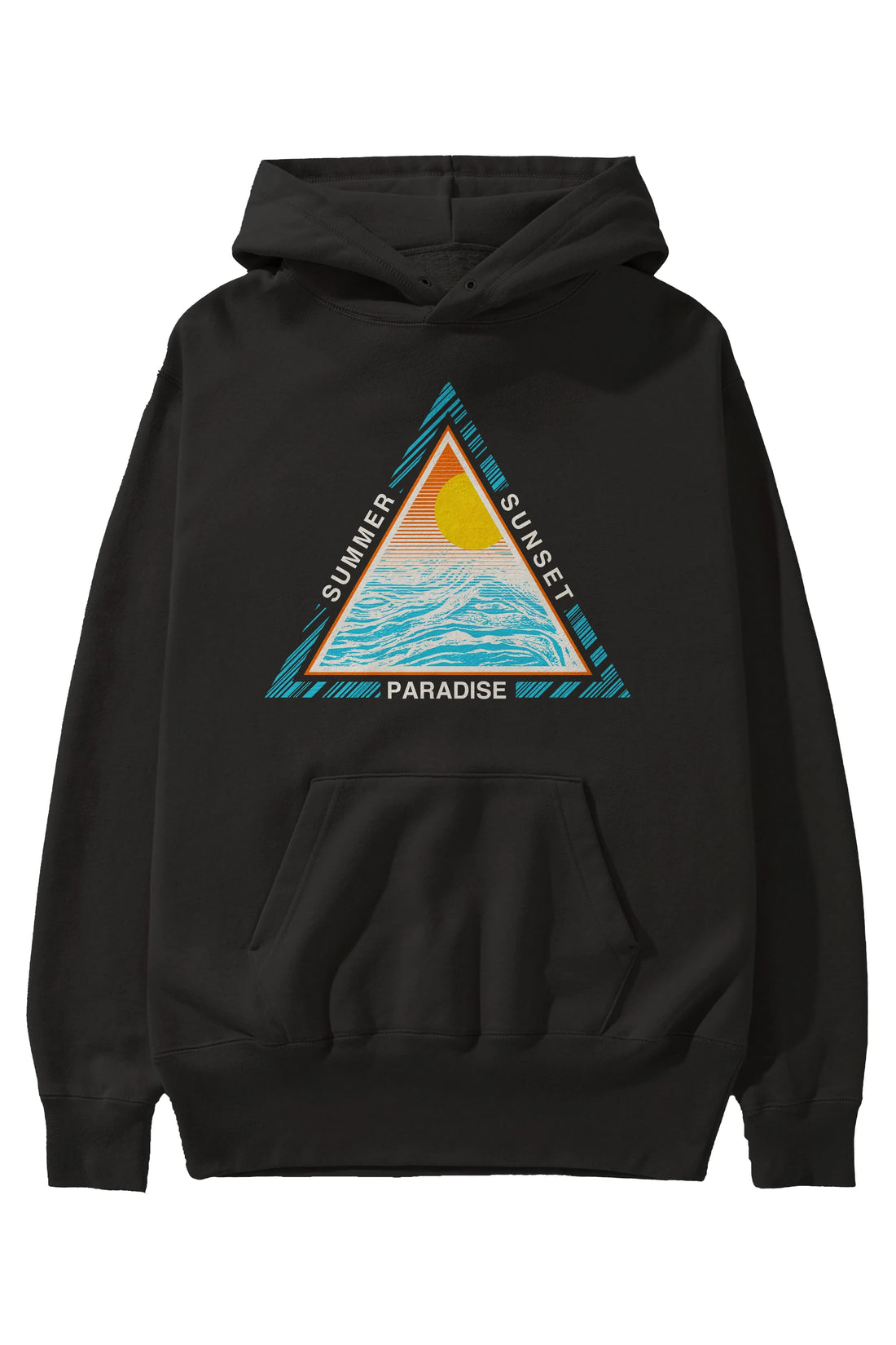 Summer Sunset Paradise Ön Baskılı Hoodie Oversize Kapüşonlu Sweatshirt Erkek Kadın Unisex