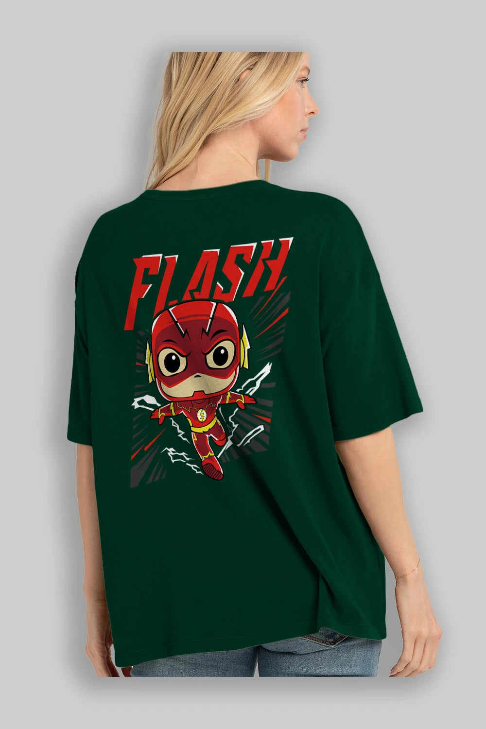 Flash Avengers (4) Arka Baskılı Oversize t-shirt Erkek Kadın Unisex %100 Pamuk Bisiklet Yaka tişort
