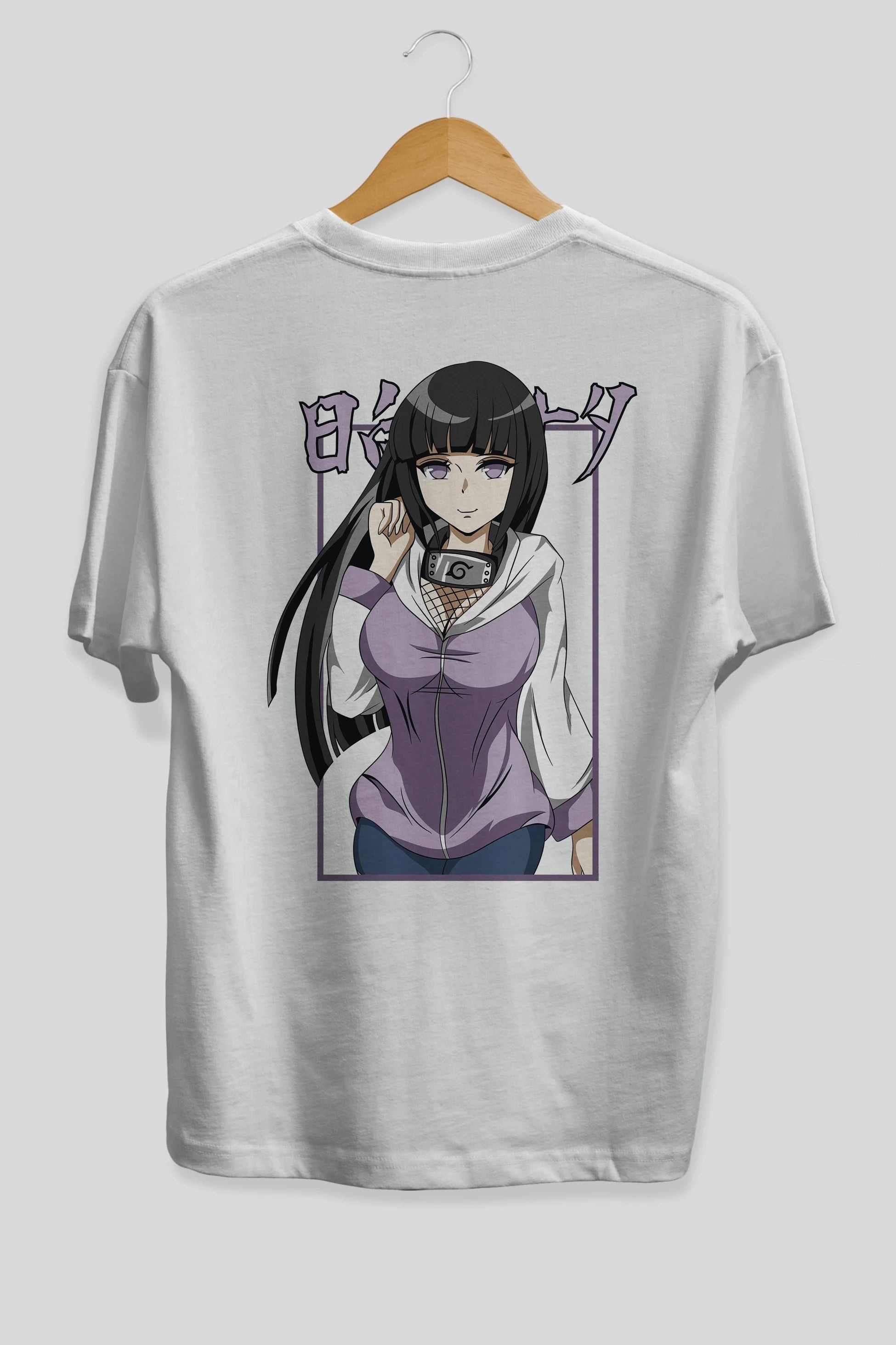 Hinata NARUTO Anime Arka Baskılı Oversize t-shirt Erkek Kadın Unisex