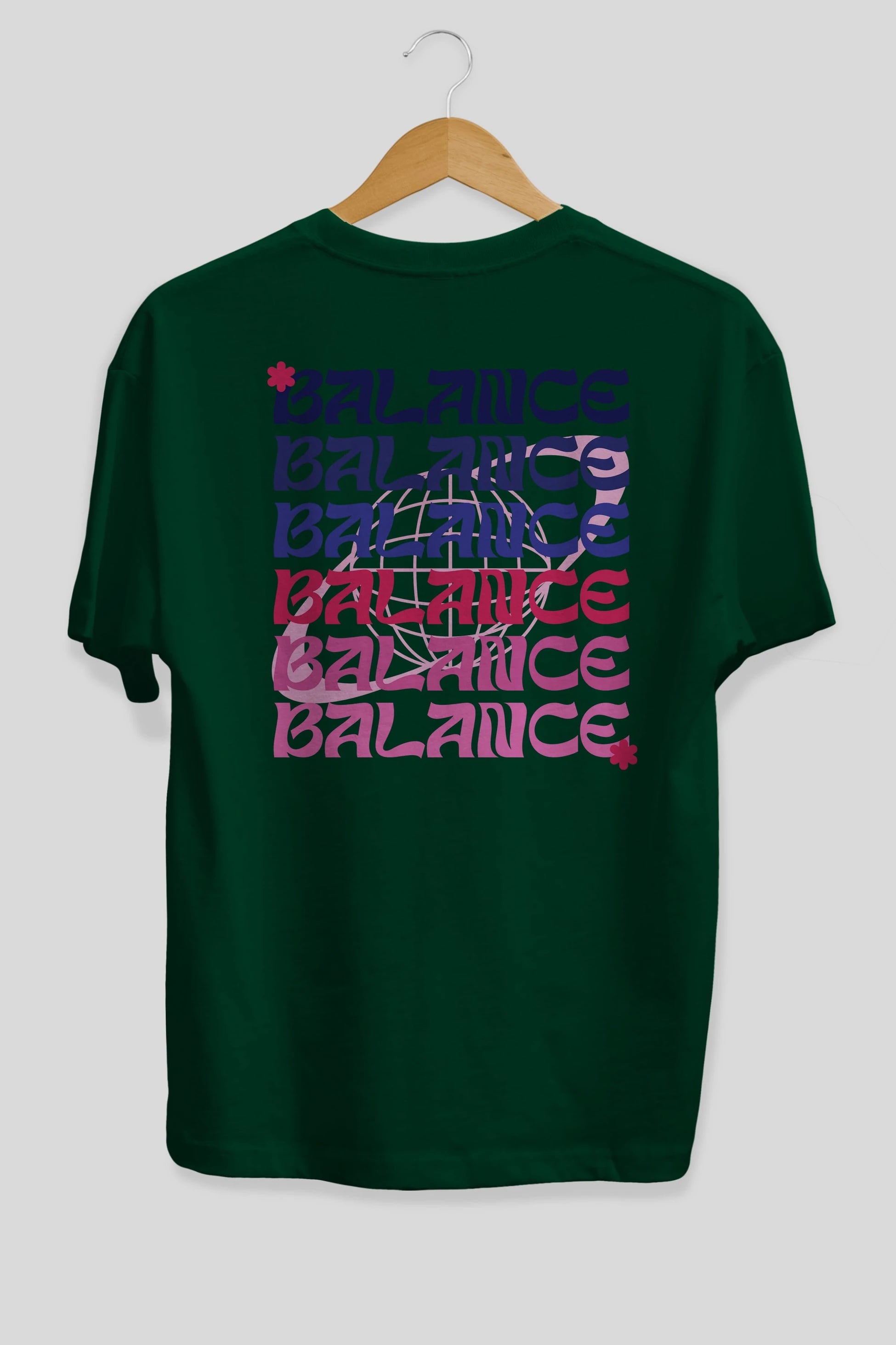 Balance Yazılı Arka Baskılı Oversize t-shirt Erkek Kadın Unisex
