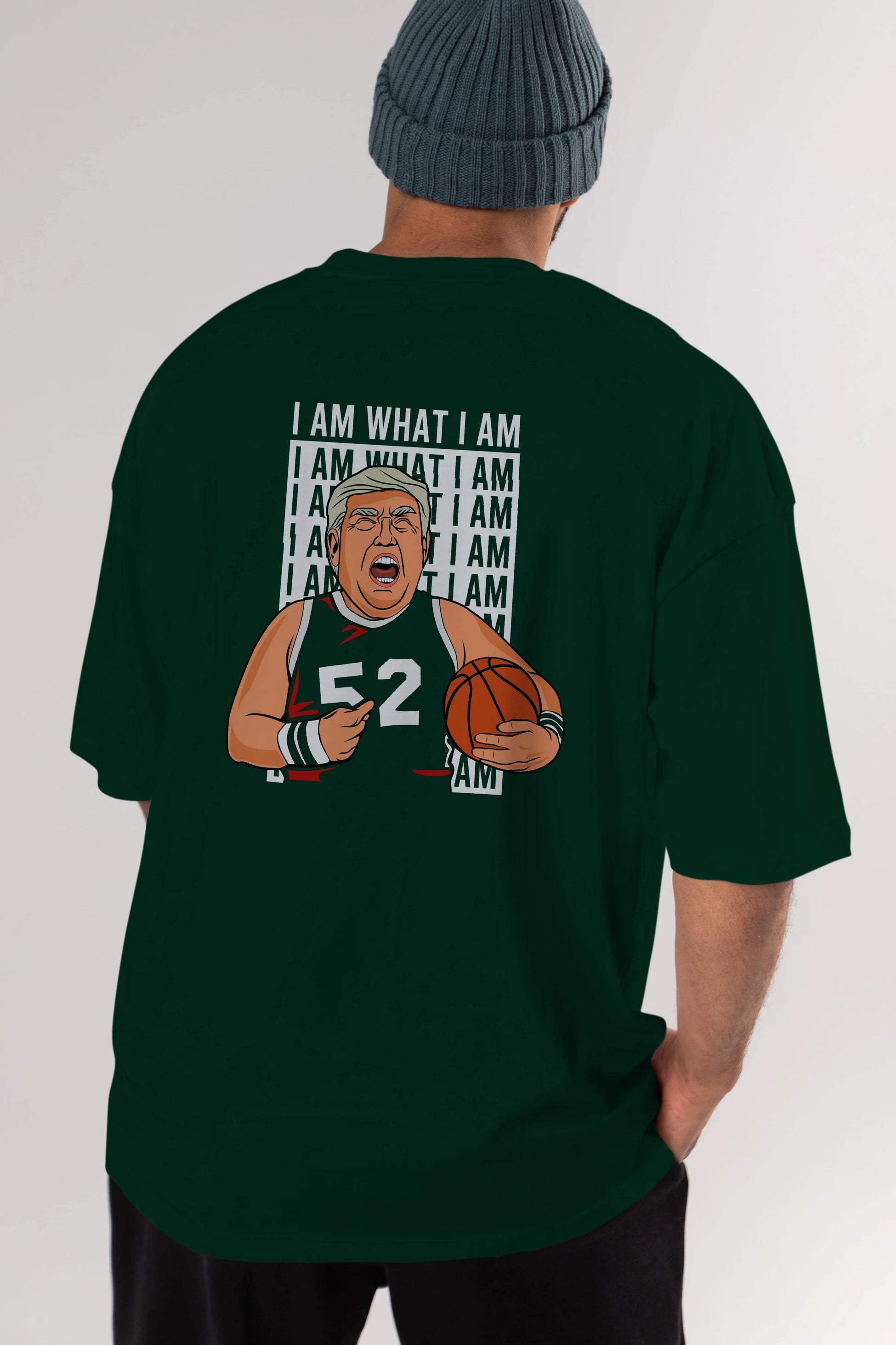 Trump Basketball Arka Baskılı Oversize t-shirt Erkek Kadın Unisex %100 Pamuk tişort