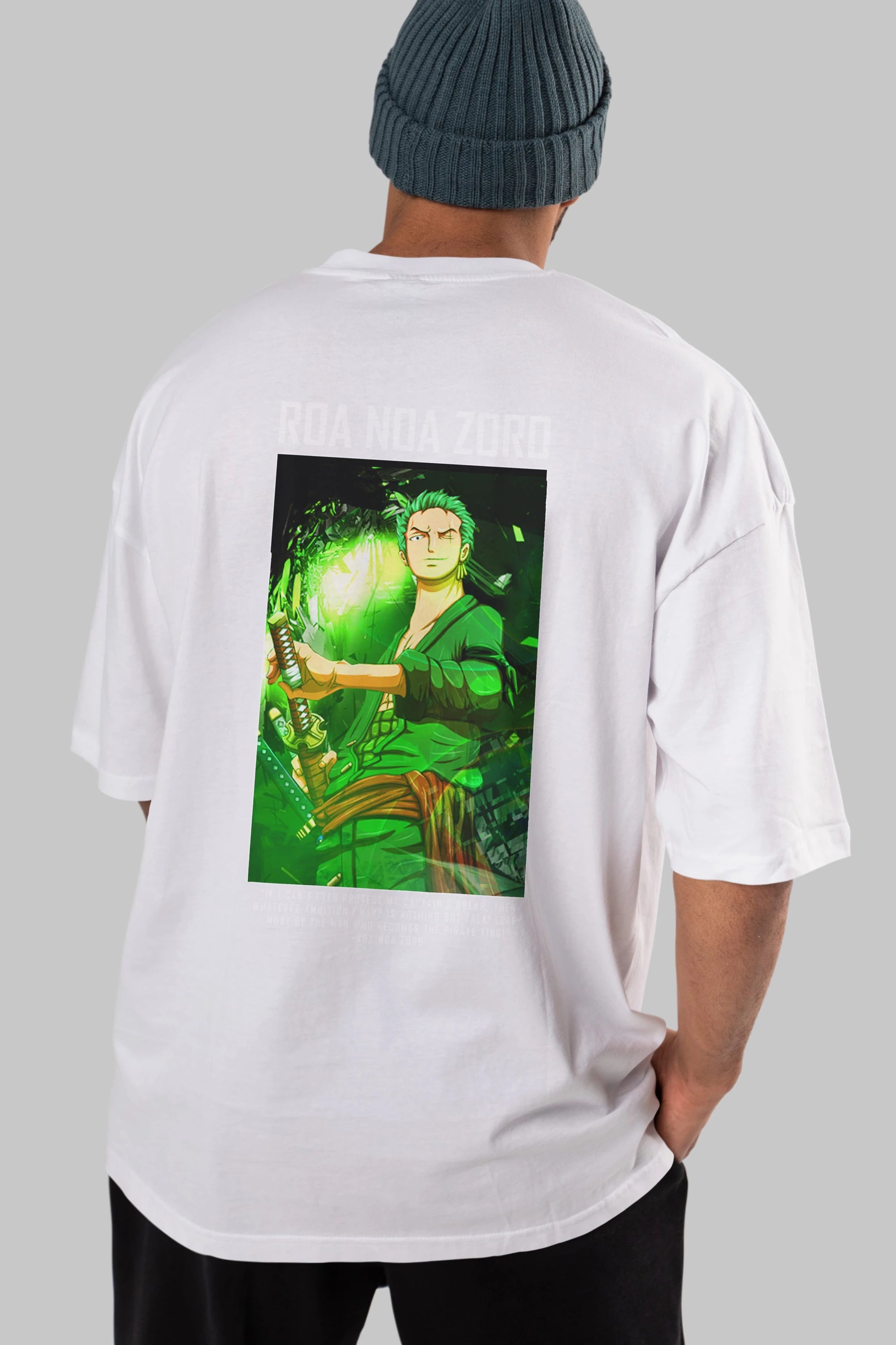 Roronoa Zoro 5 Anime Arka Baskılı Oversize t-shirt Erkek Kadın Unisex %100 pamuk tişort
