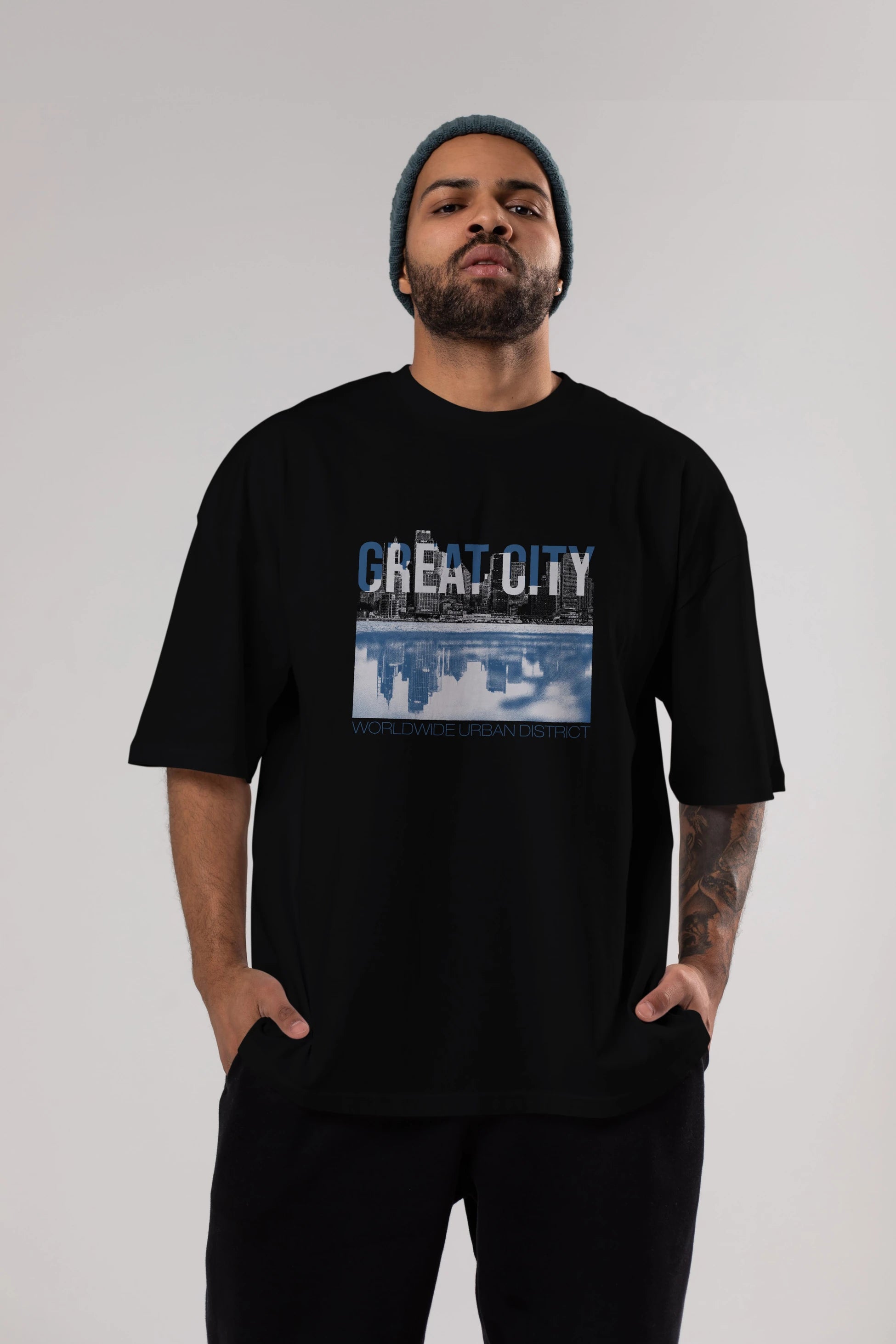 Great City Ön Baskılı Oversize t-shirt Erkek Kadın Unisex
