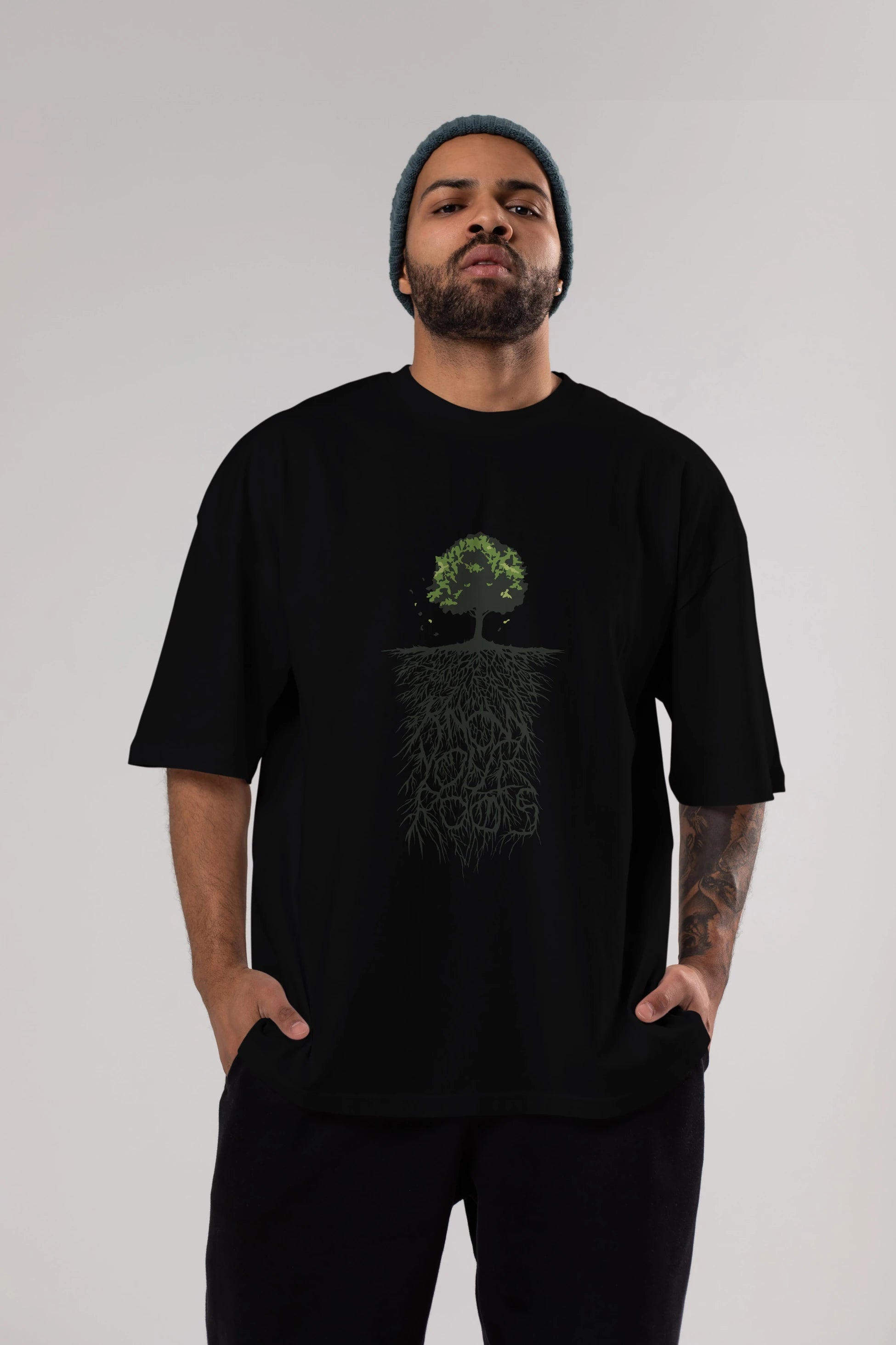 Know Your Roots Ön Baskılı Oversize t-shirt %100 pamuk Erkek Kadın Unisex