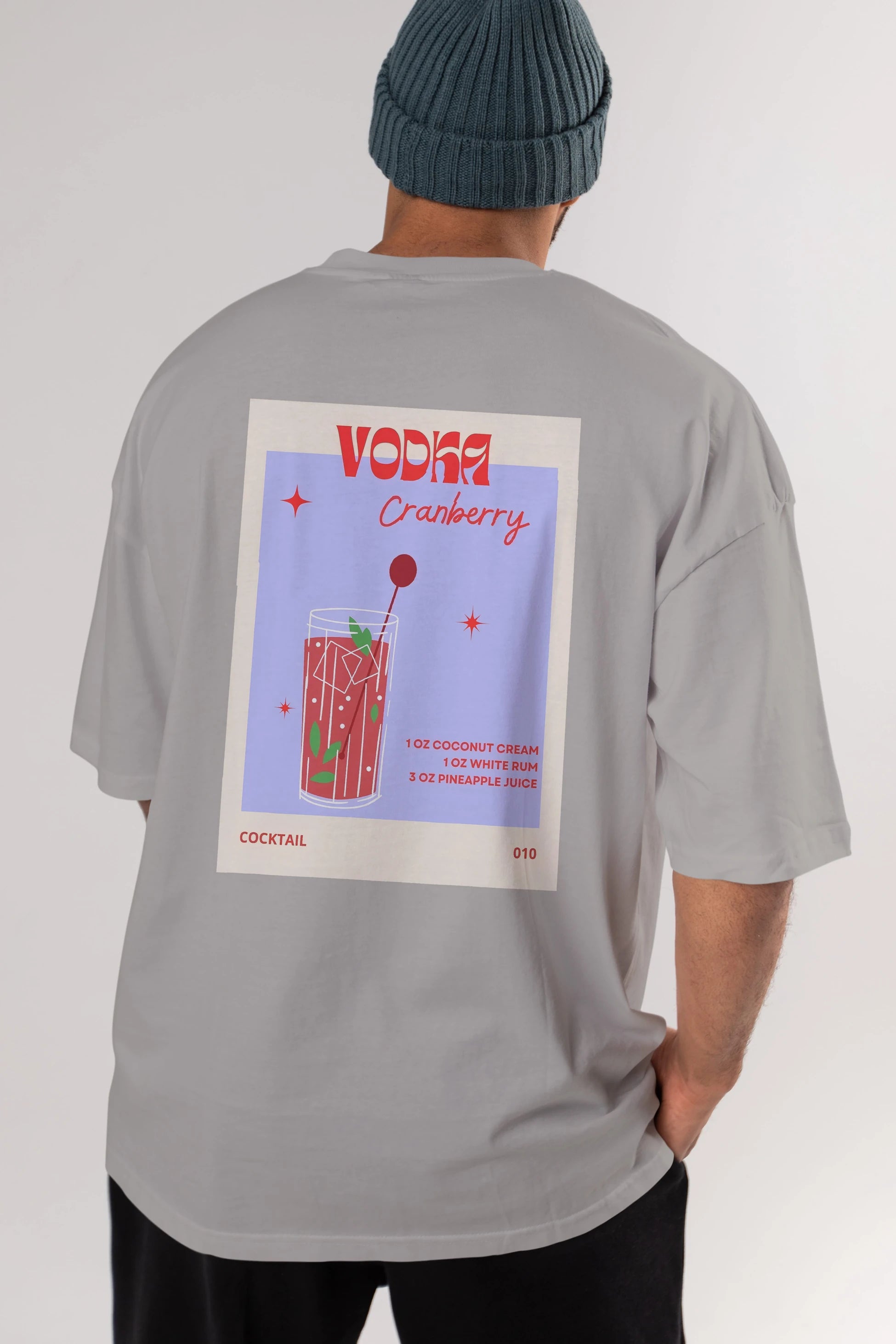 Vodka Cranberry Arka Baskılı Oversize t-shirt Erkek Kadın Unisex %100 Pamuk Bisiklet Yaka tişort