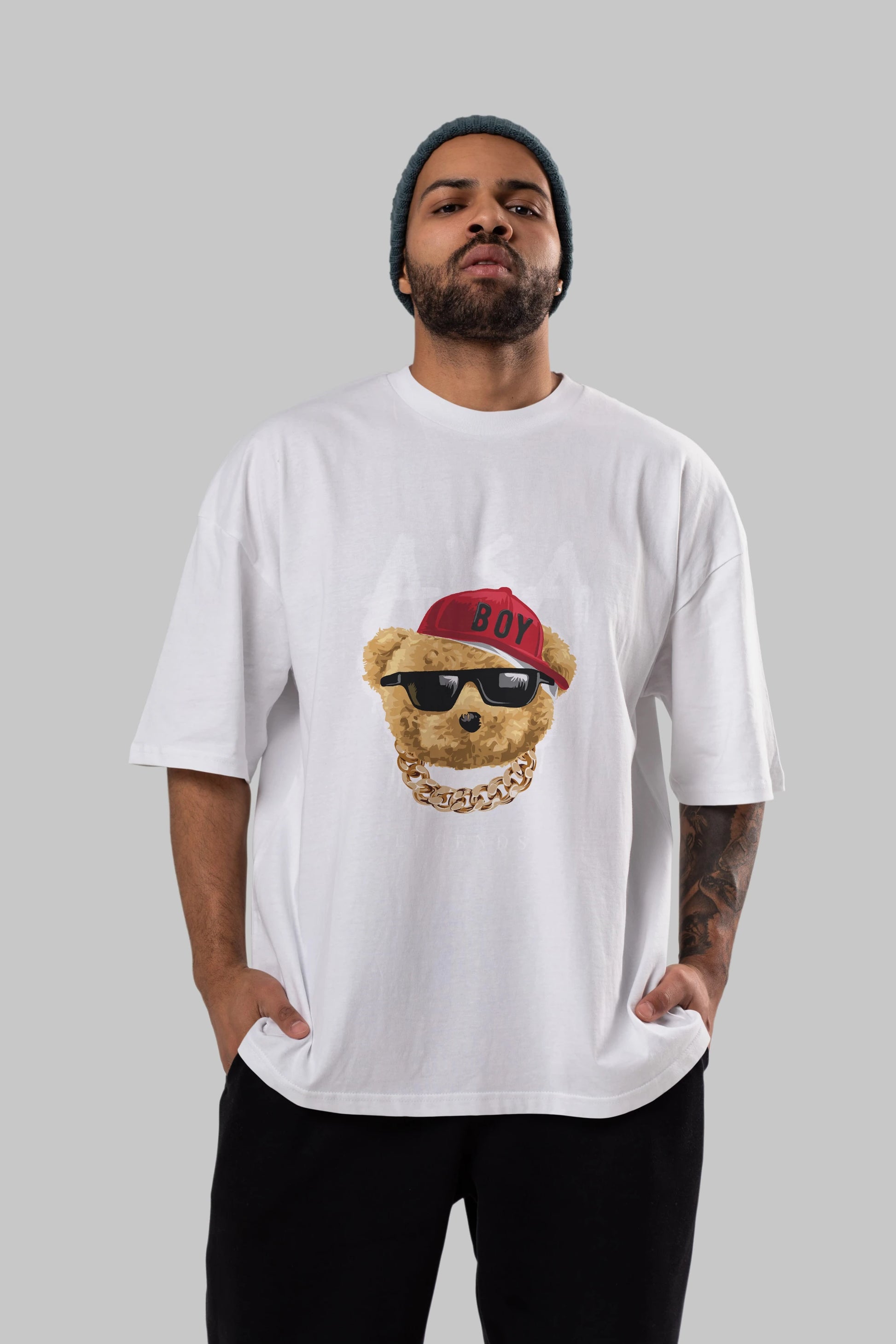 Teddy Bear Legends Ön Baskılı Oversize t-shirt Erkek Kadın Unisex %100 Pamuk