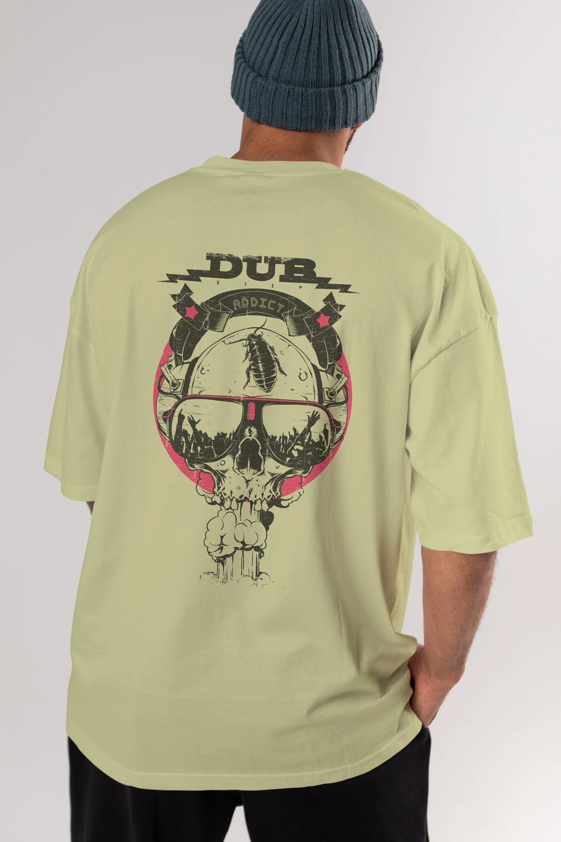 Dub Addict Arka Baskılı Oversize t-shirt Erkek Kadın Unisex