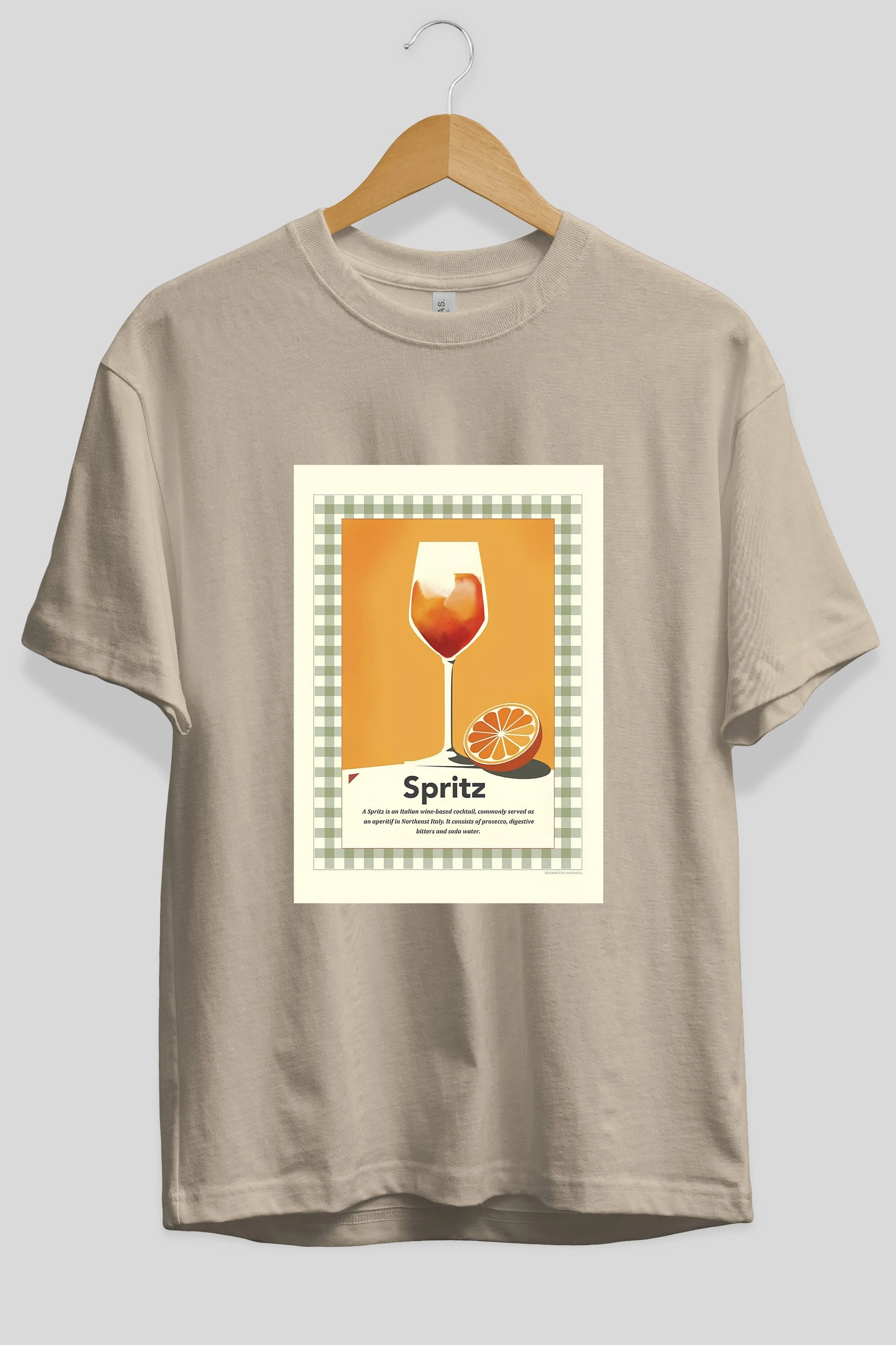 Aperol Spritz 5 Ön Baskılı Oversize t-shirt Erkek Kadın Unisex %100 Pamuk Bisiklet Yaka tişort