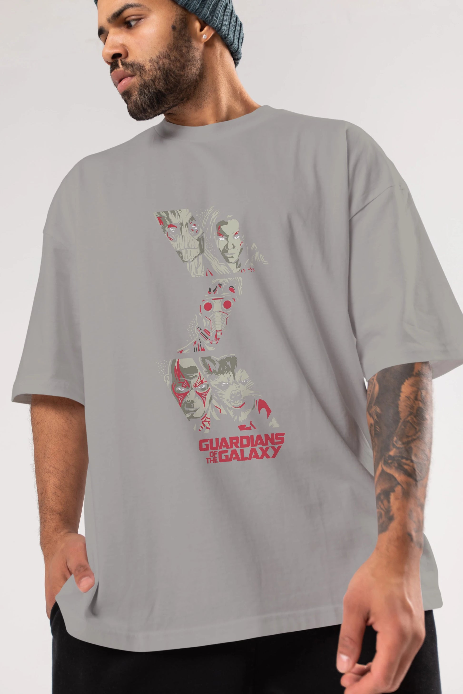 Guardians of The Galaxy (2) Ön Baskılı Oversize t-shirt Erkek Kadın Unisex %100 Pamuk Bisiklet Yaka tişort