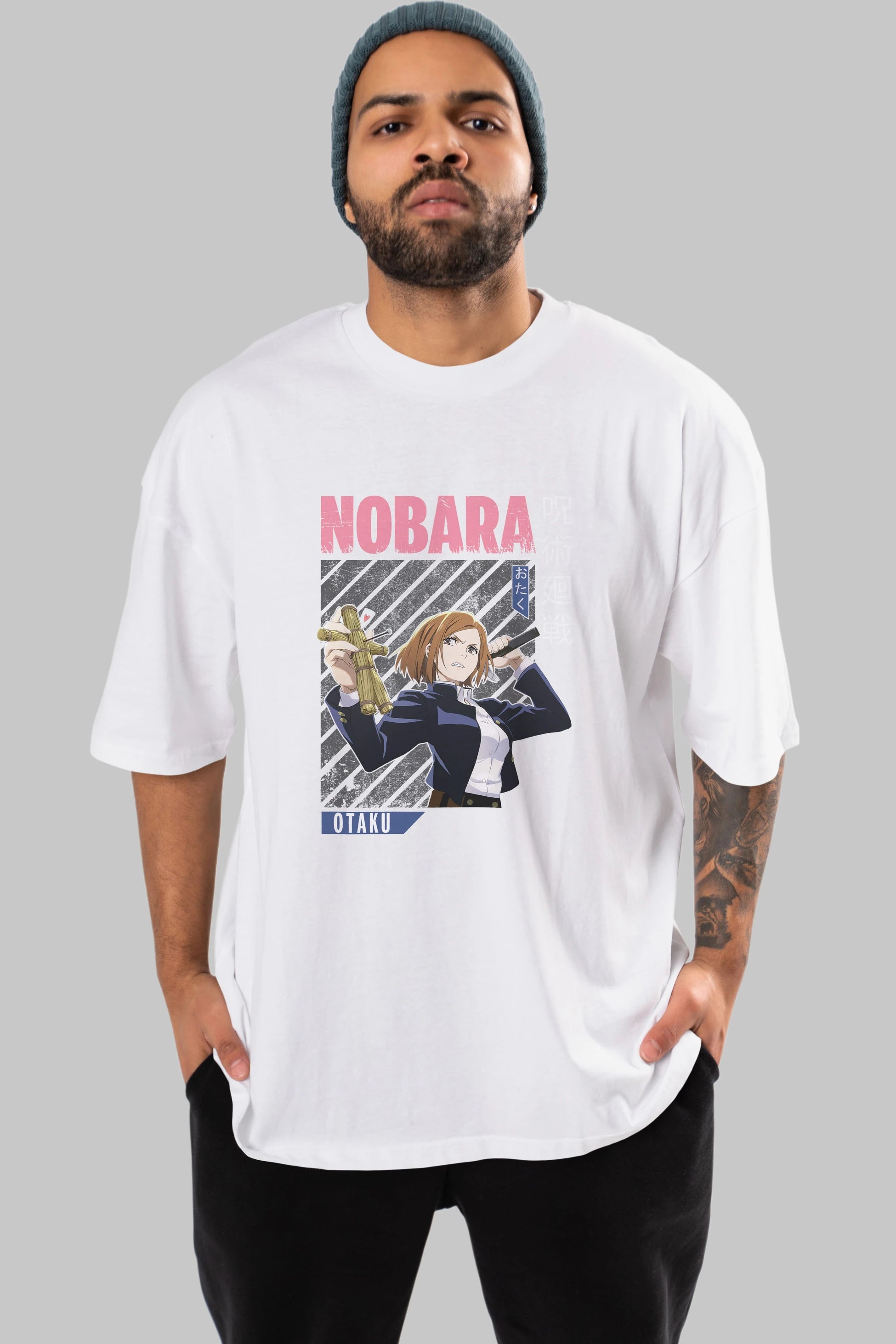 Nobara Kugisaki 6 Anime Ön Baskılı Oversize t-shirt %100 pamuk Erkek Kadın Unisex