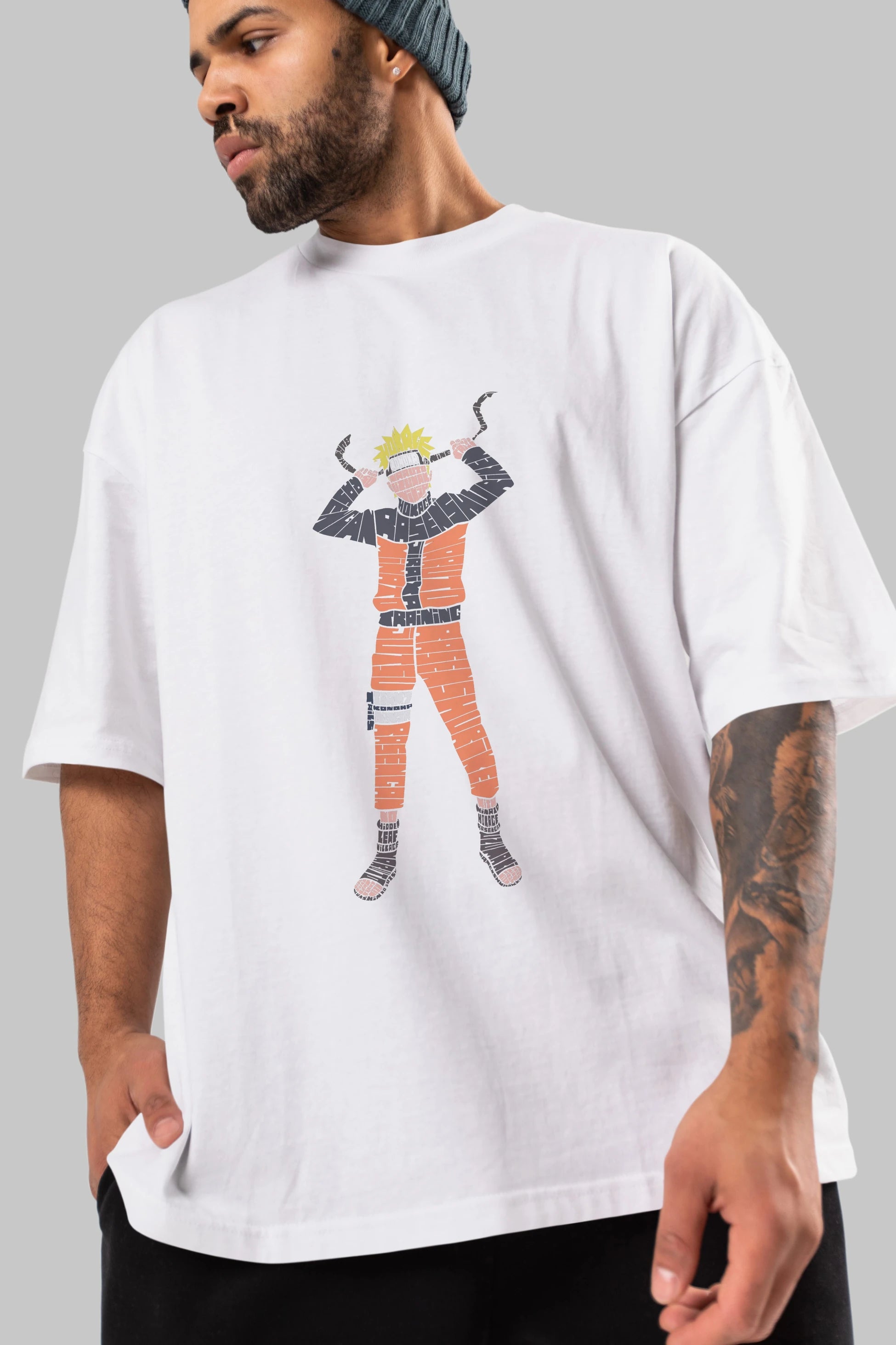 Naruto Ön Baskılı Oversize t-shirt %100 pamuk Erkek Kadın Unisex