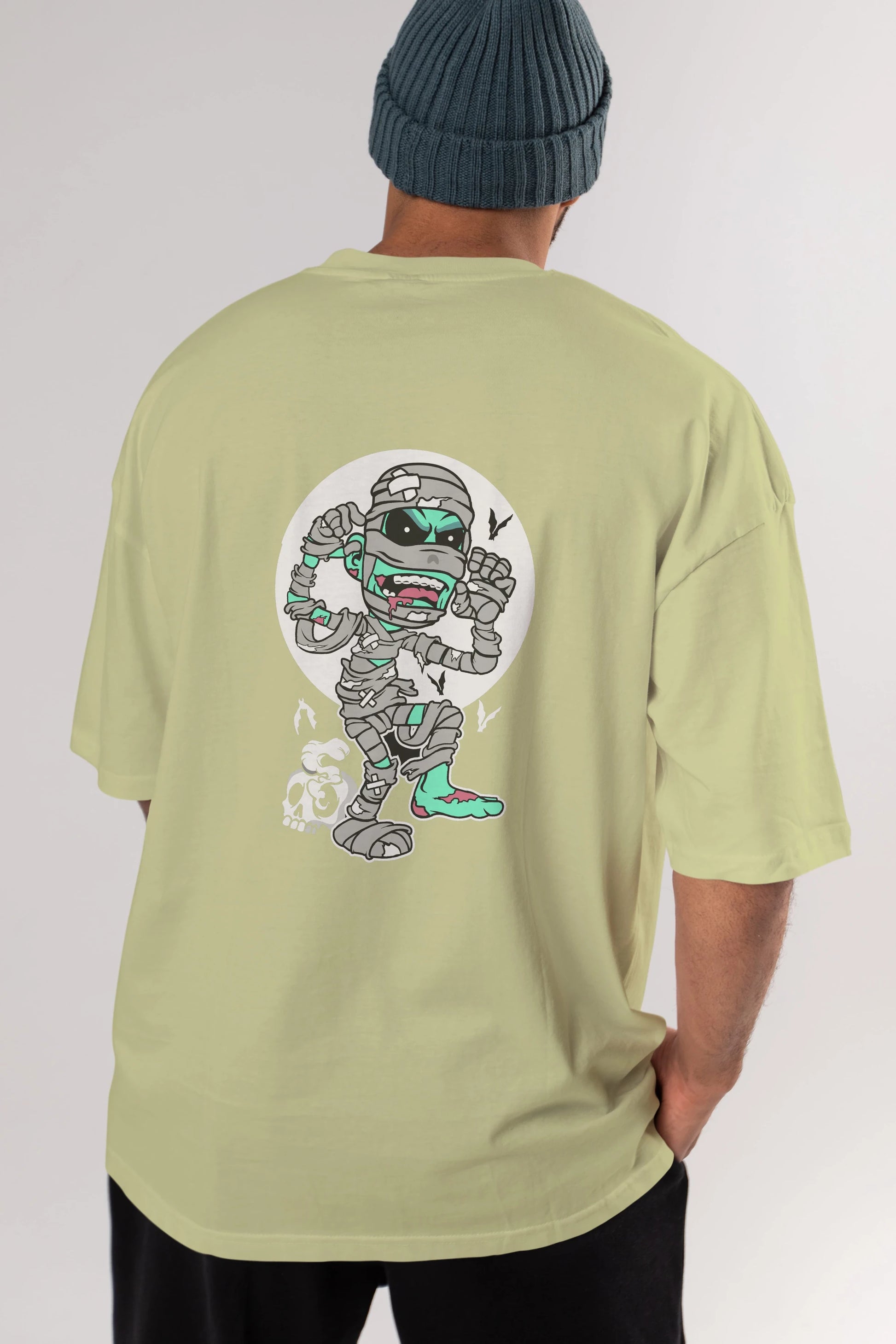 Mummy Arka Baskılı Oversize t-shirt Erkek Kadın Unisex %100 Pamuk tişort