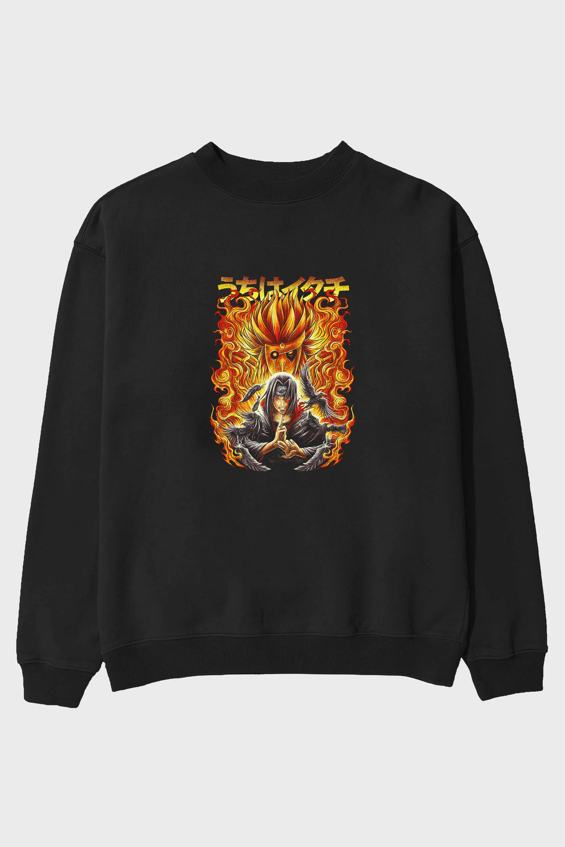 NARUTO ITACHI UCHIHA Anime Ön Baskılı Oversize Sweatshirt Erkek Kadın Unisex