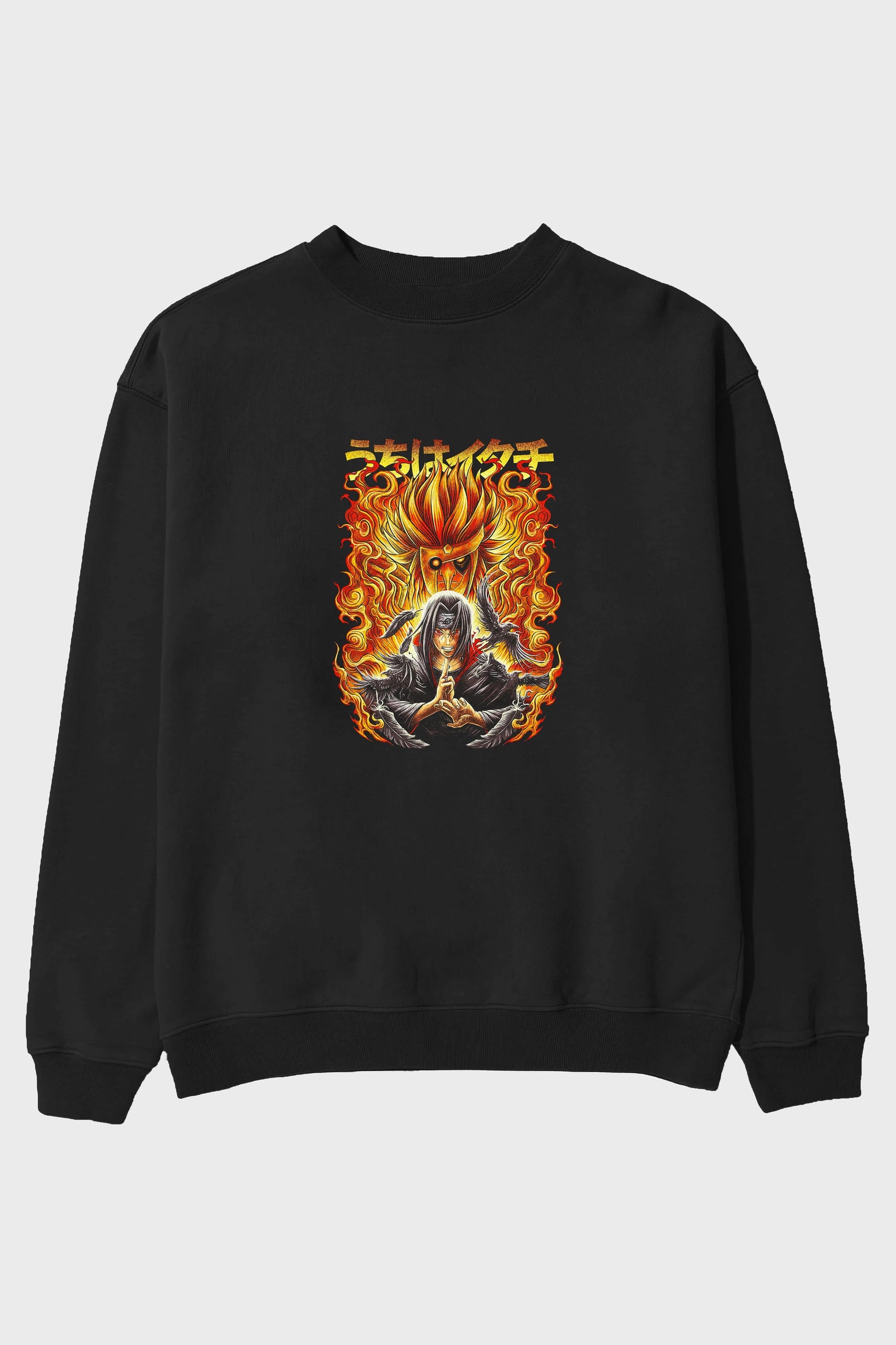 NARUTO ITACHI UCHIHA Anime Ön Baskılı Oversize Sweatshirt Erkek Kadın Unisex