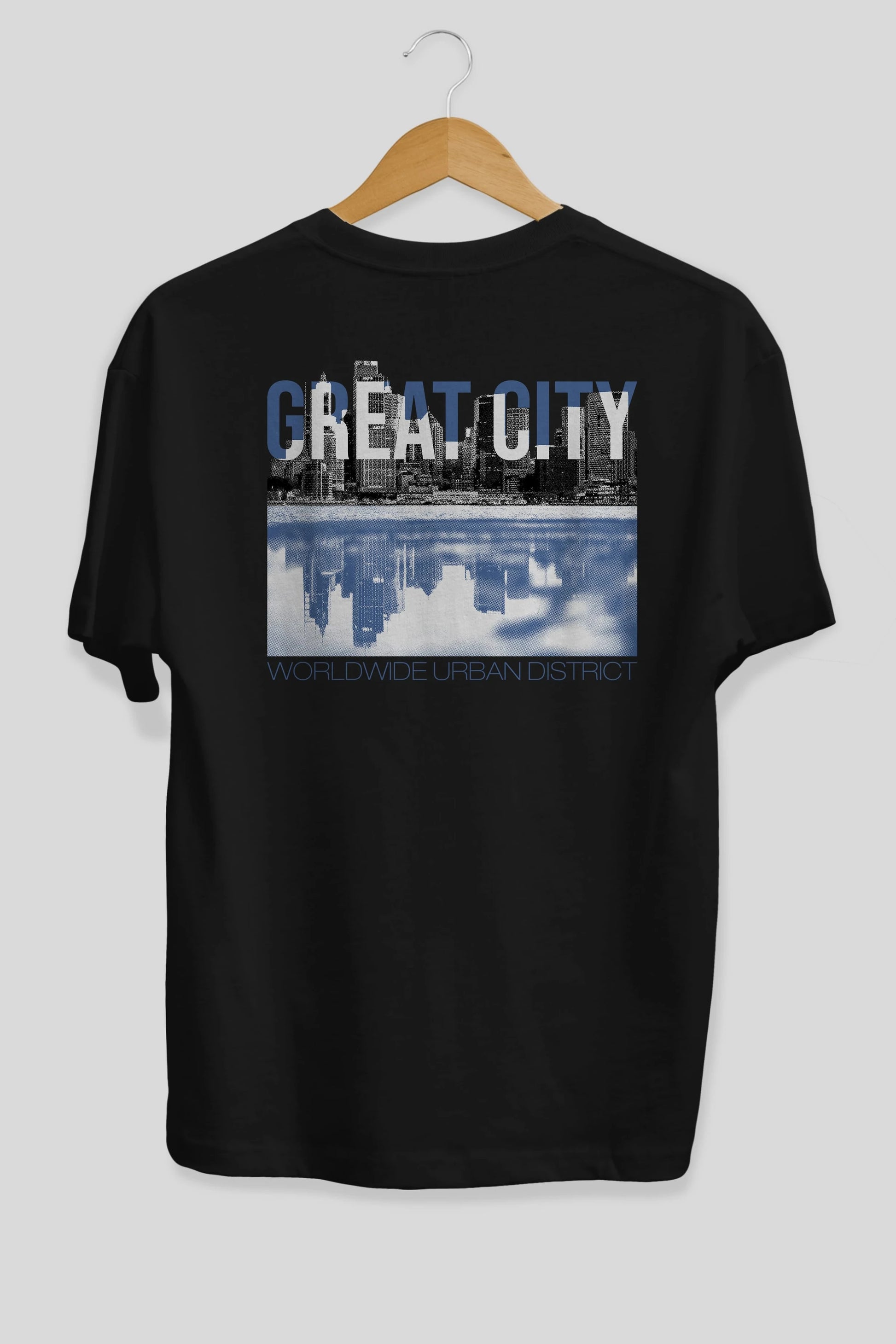 Great City Arka Baskılı Oversize t-shirt Erkek Kadın Unisex