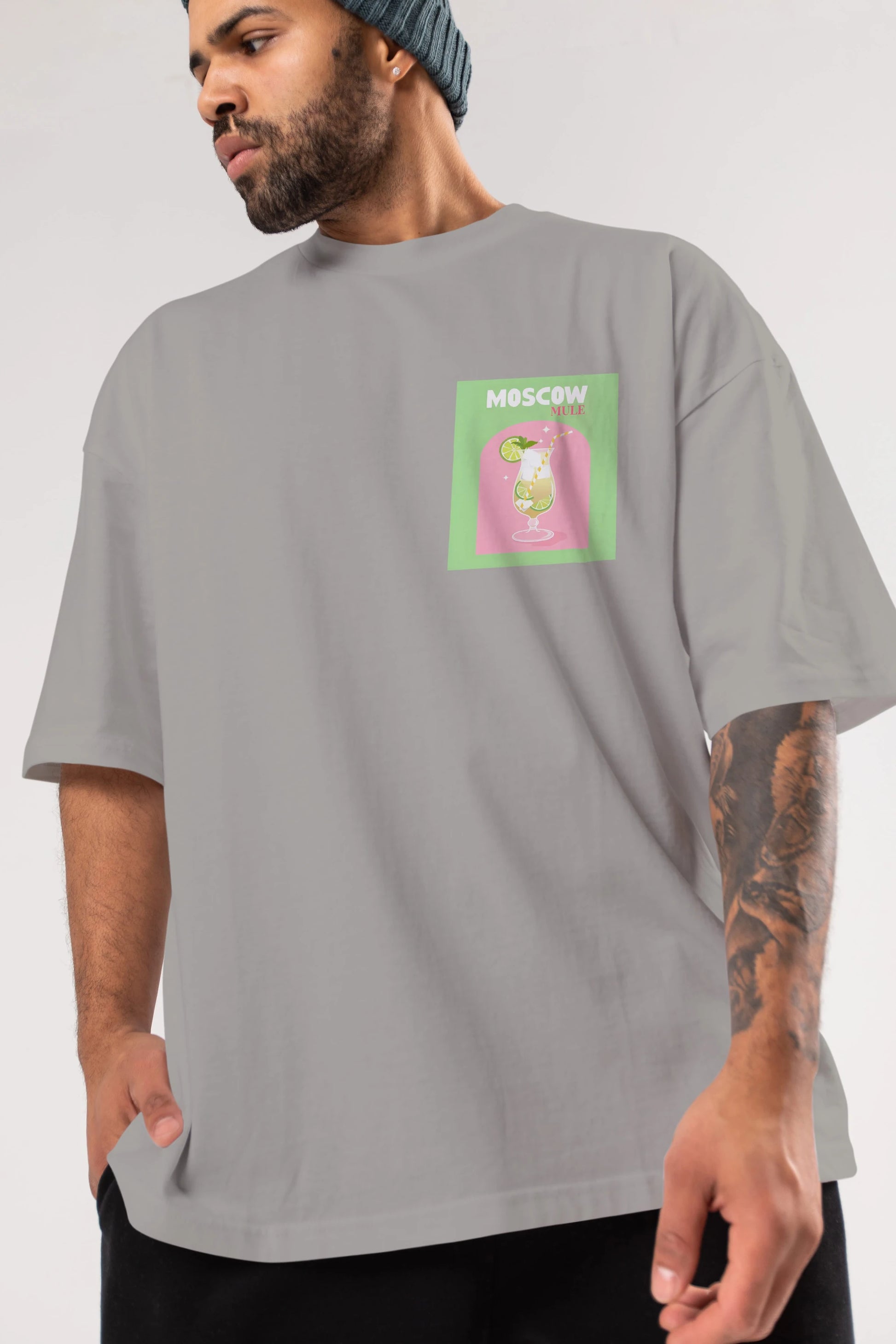 Moscow Mule 5 Ön Sol Baskılı Oversize t-shirt Erkek Kadın Unisex %100 Pamuk Bisiklet Yaka tişort