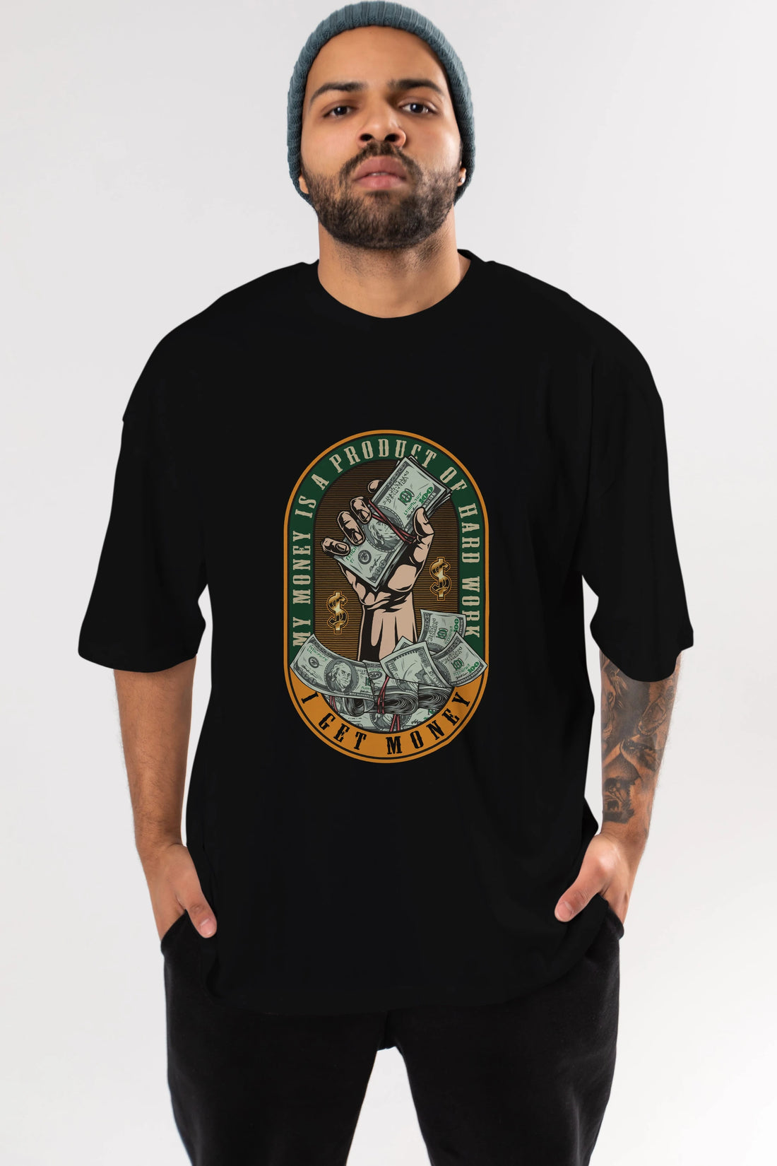 I Get Money Ön Baskılı Oversize t-shirt Erkek Kadın Unisex
