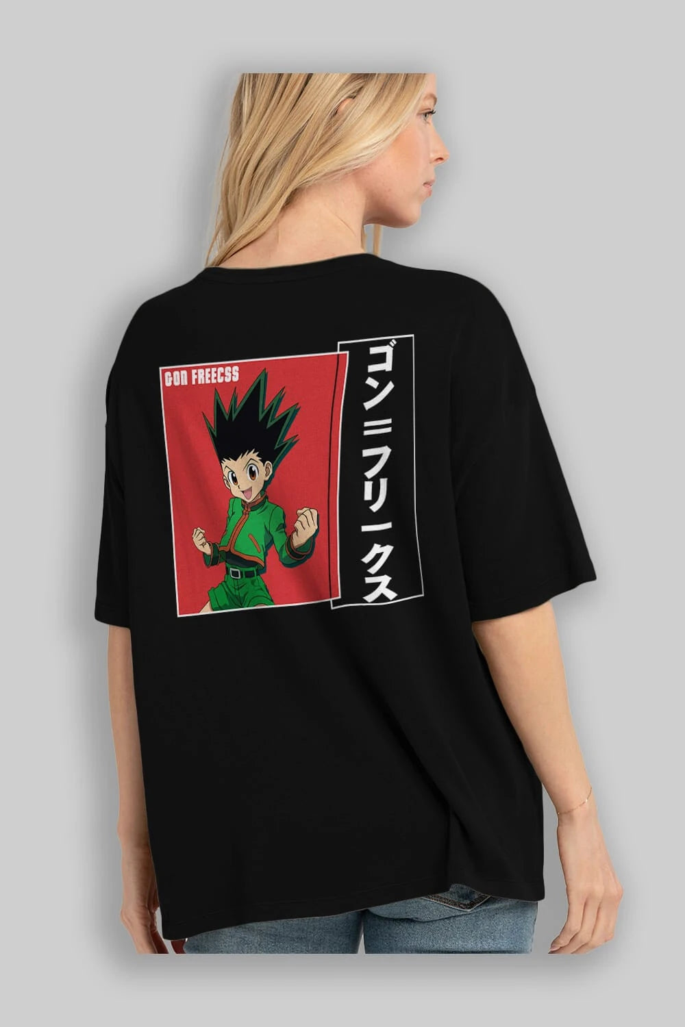 Gon Freecss HUNTER X HUNTER 5 Anime Arka Baskılı Oversize t-shirt Erkek Kadın Unisex