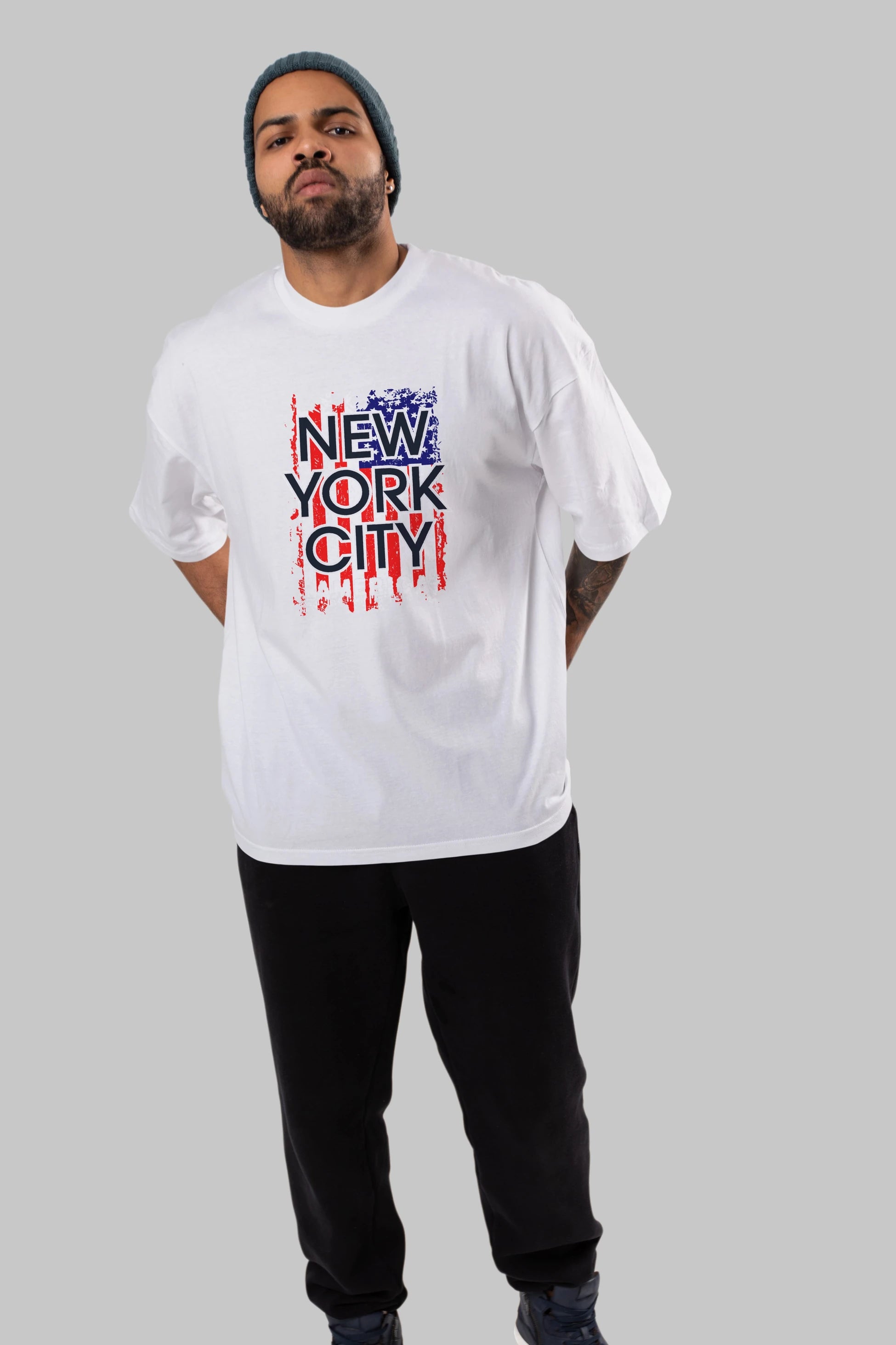 New York City 2 Ön Baskılı Oversize t-shirt Erkek Kadın Unisex