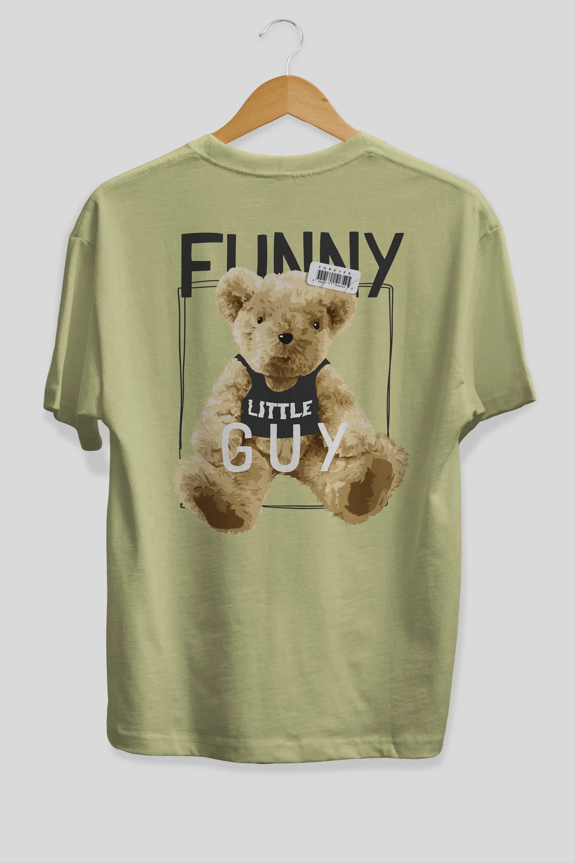 Teddy Bear Funny Arka Baskılı Oversize t-shirt Erkek Kadın Unisex %100 Pamuk
