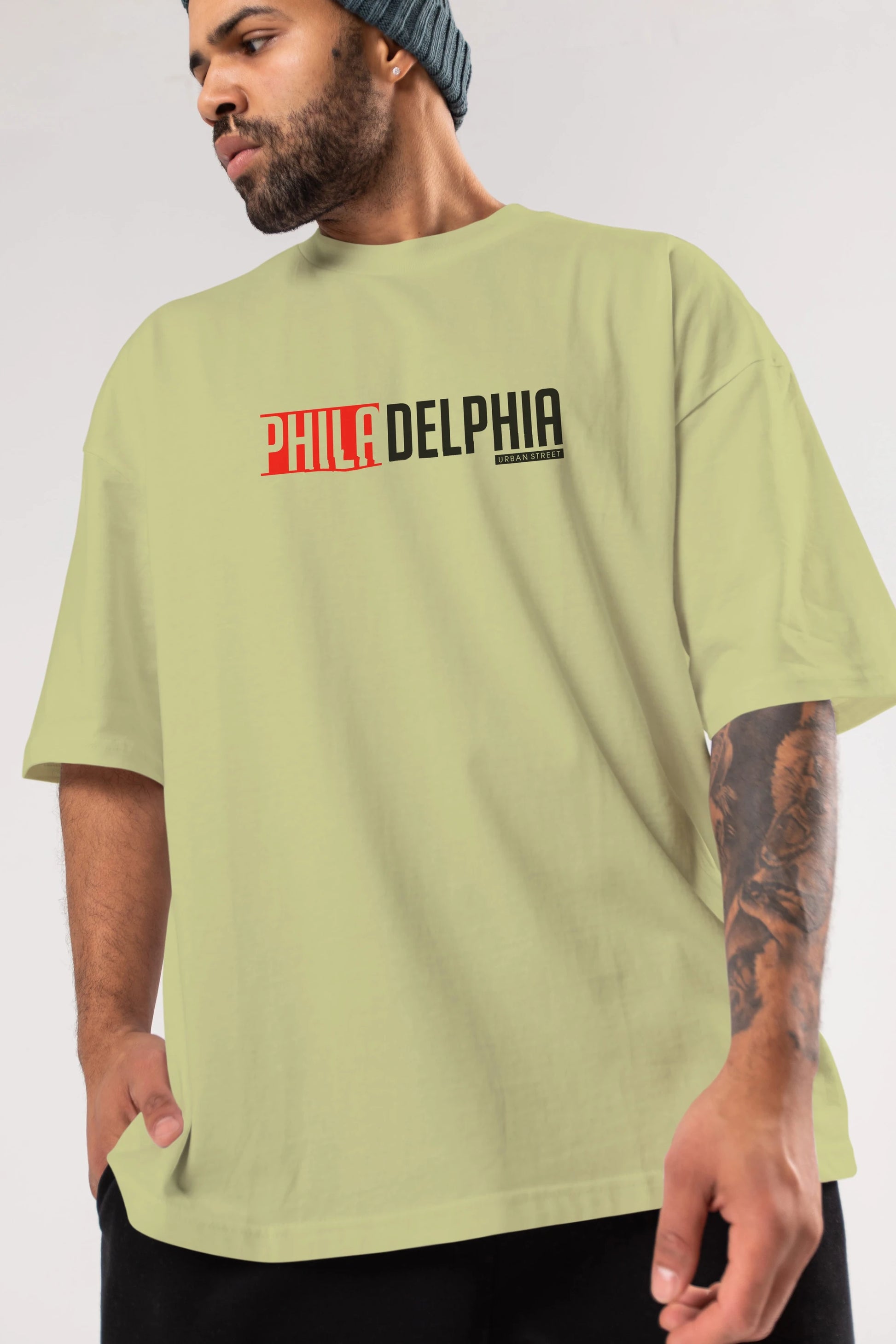 Philadelphia Ön Baskılı Oversize t-shirt Erkek Kadın Unisex
