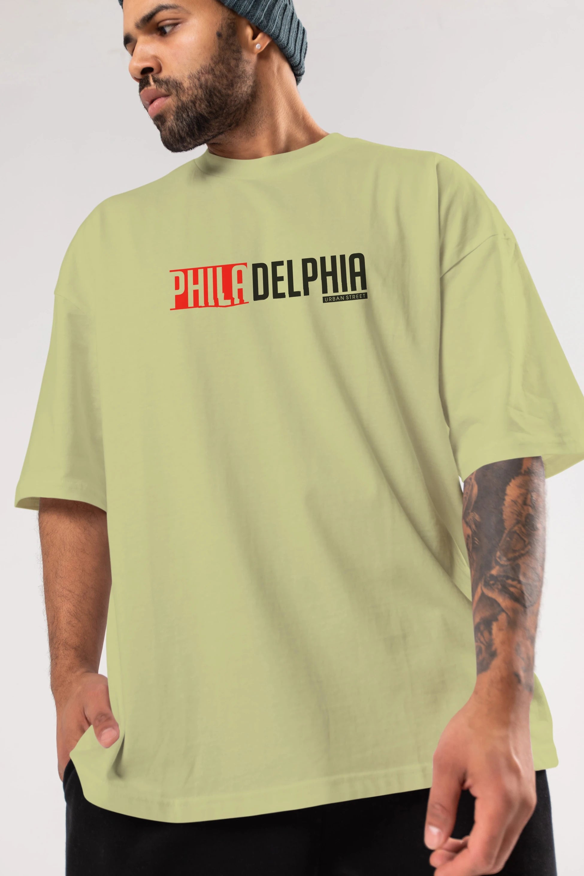 Philadelphia Ön Baskılı Oversize t-shirt Erkek Kadın Unisex