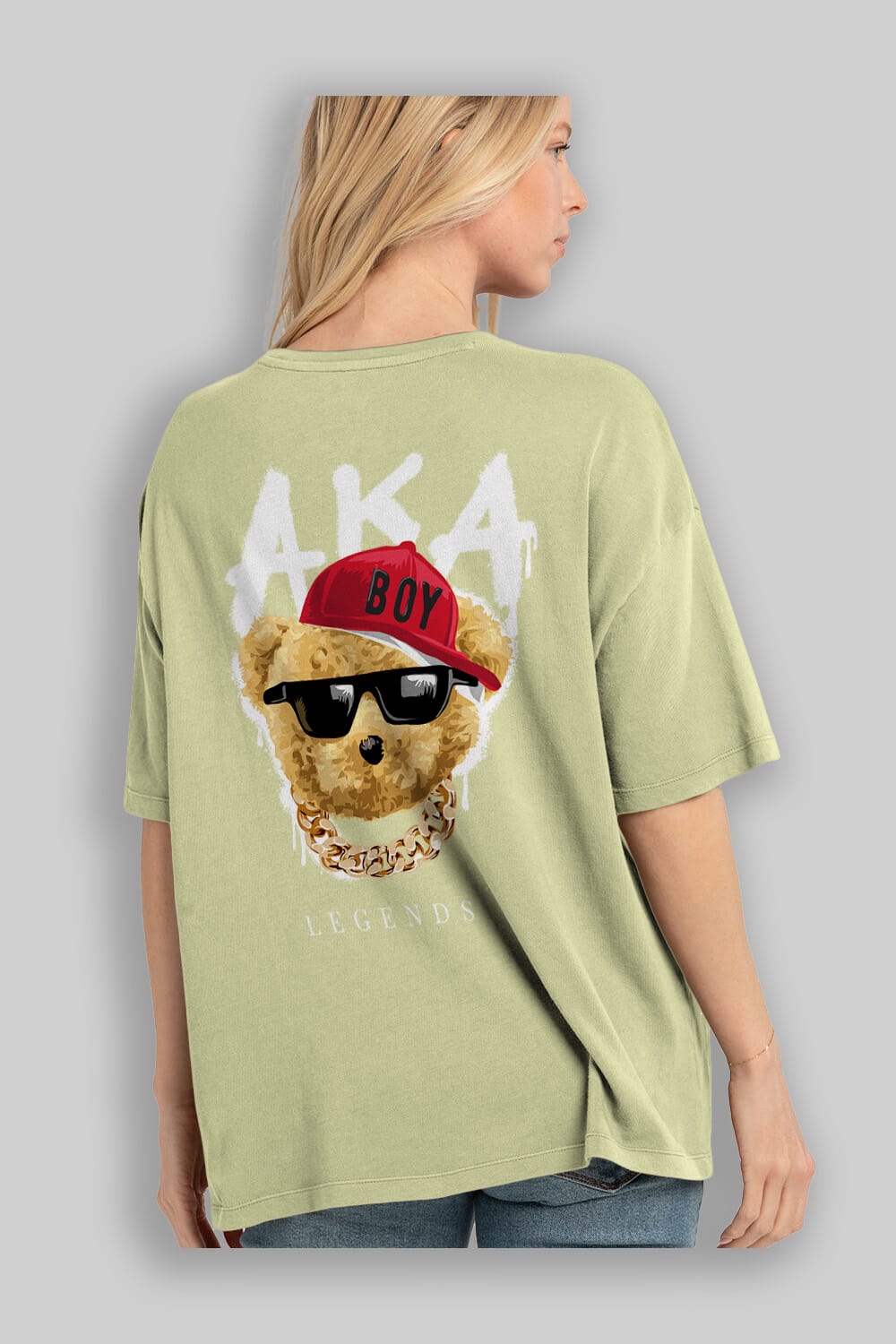 Teddy Bear Legends Arka Baskılı Oversize t-shirt Erkek Kadın Unisex %100 Pamuk