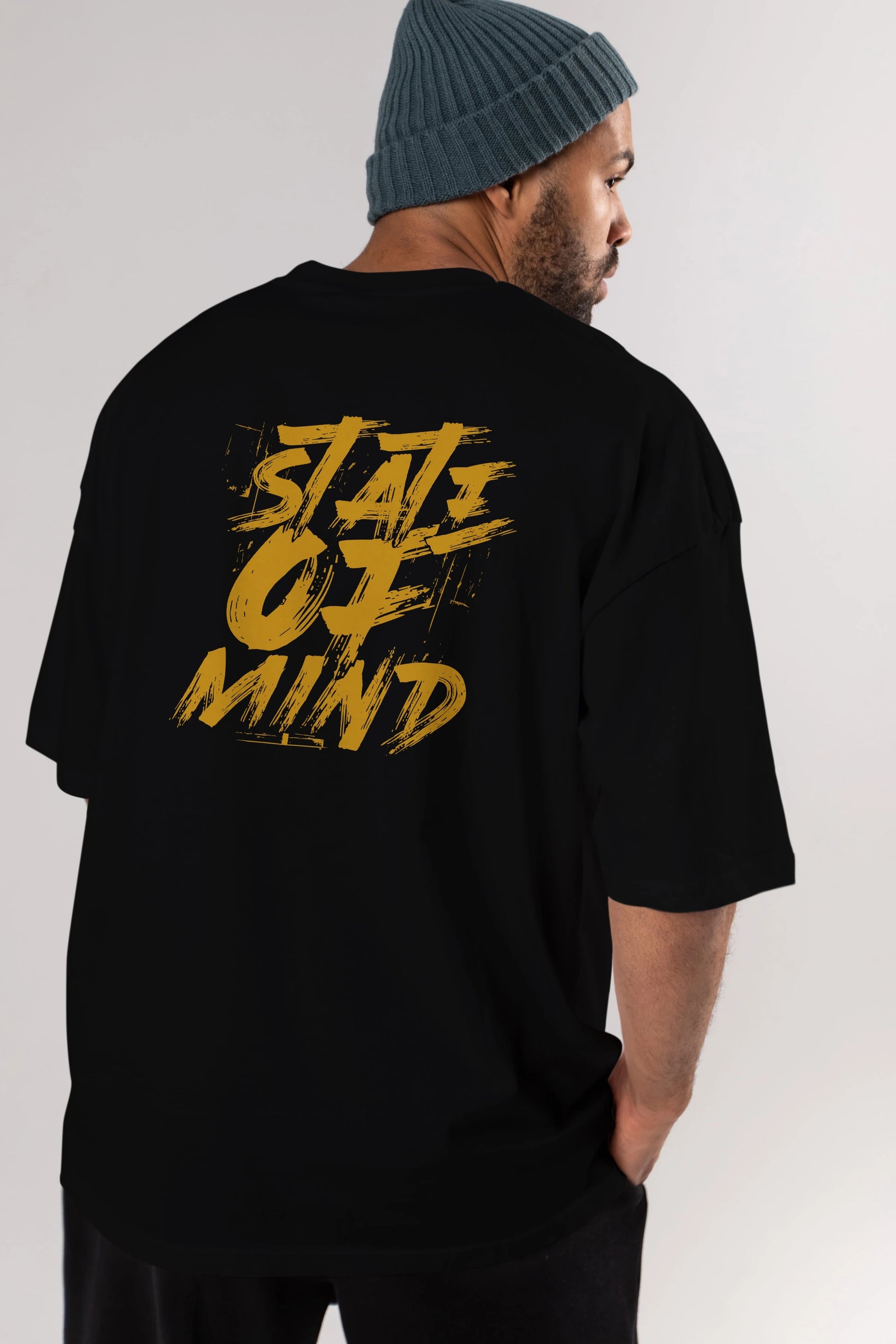 State on Mind Arka Baskılı Oversize t-shirt Erkek Kadın Unisex