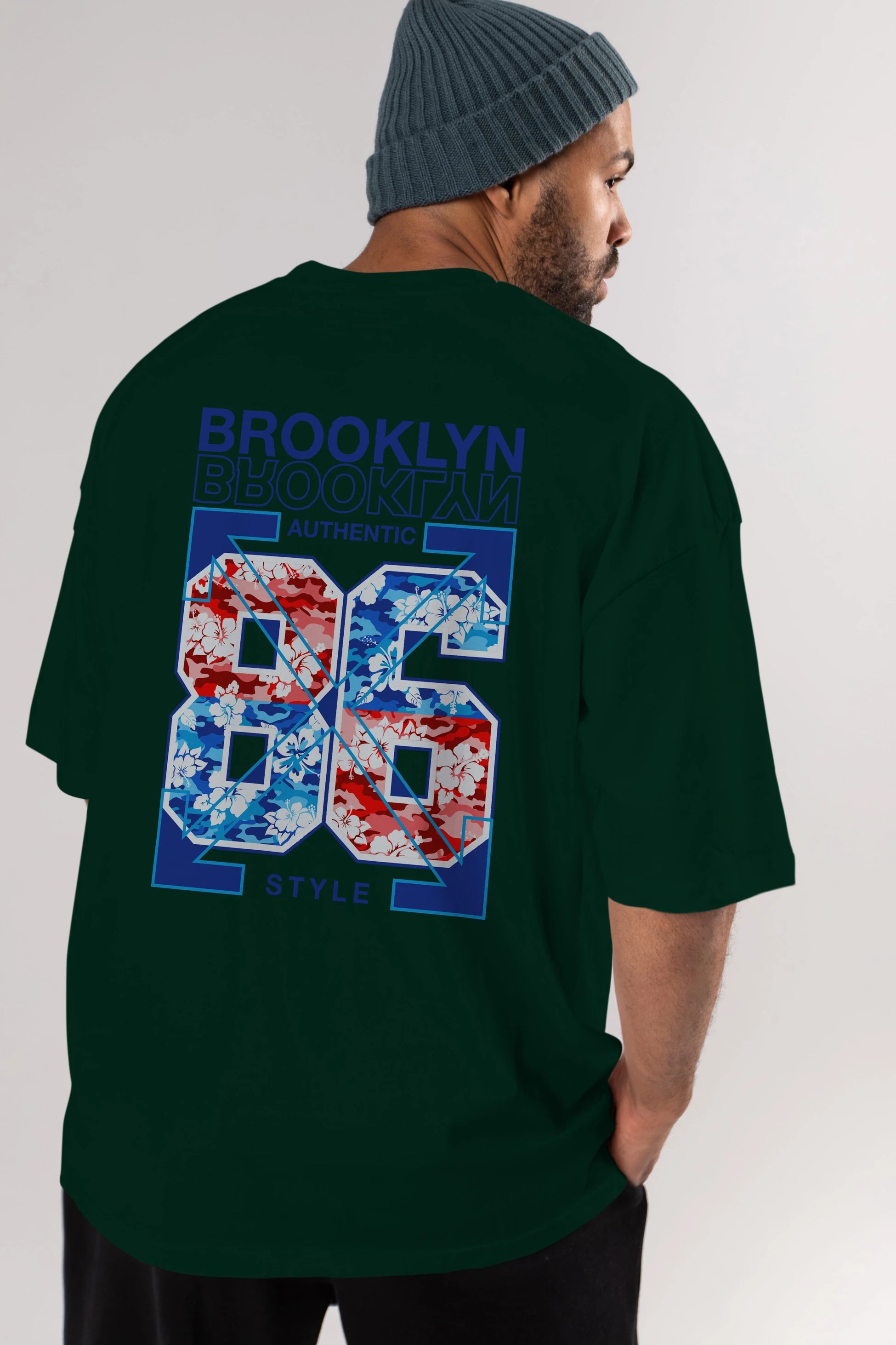 Brooklyn 86 Style Arka Baskılı Oversize t-shirt Erkek Kadın Unisex