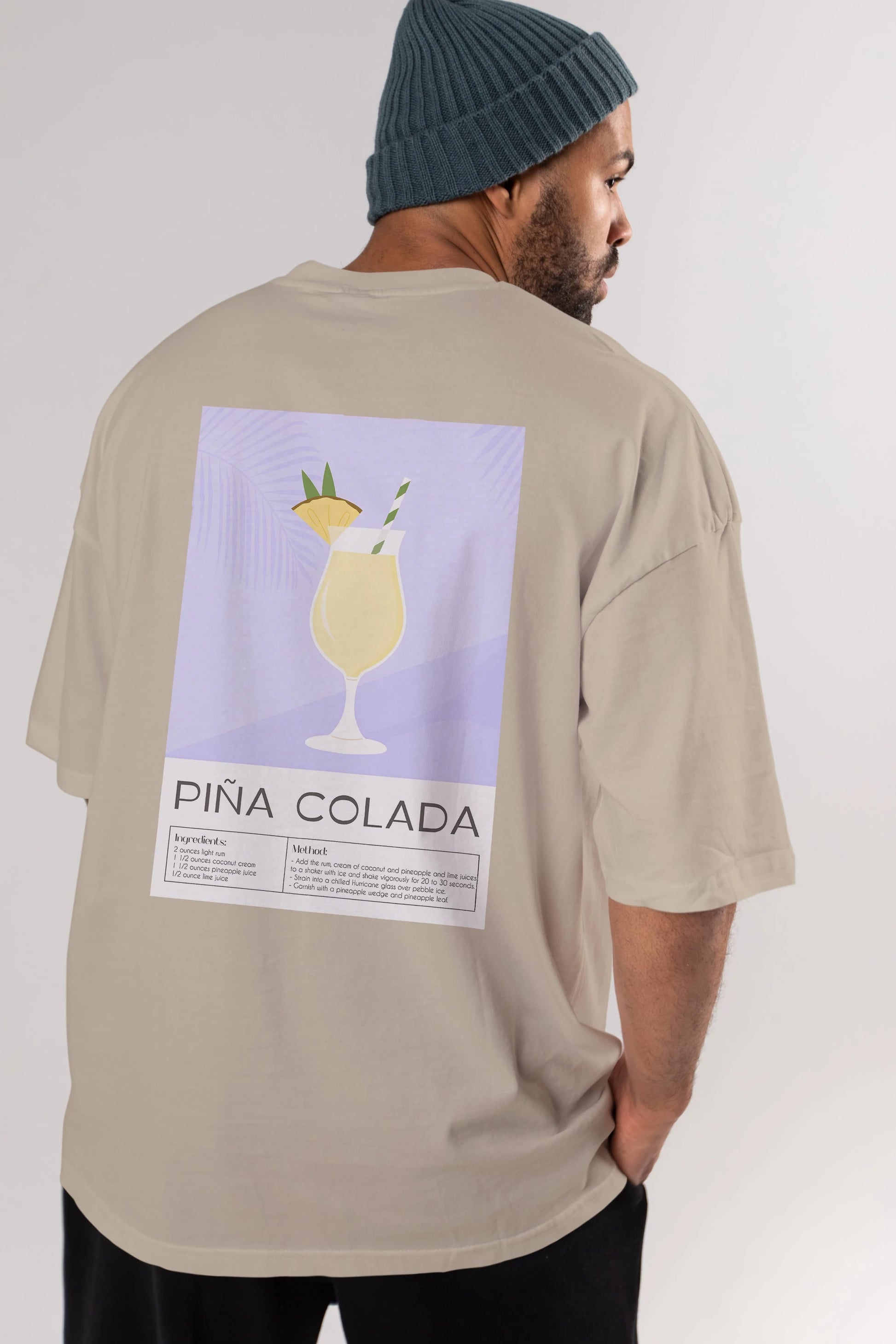 PIna Colada 6 Arka Baskılı Oversize t-shirt Erkek Kadın Unisex %100 Pamuk Bisiklet Yaka tişort