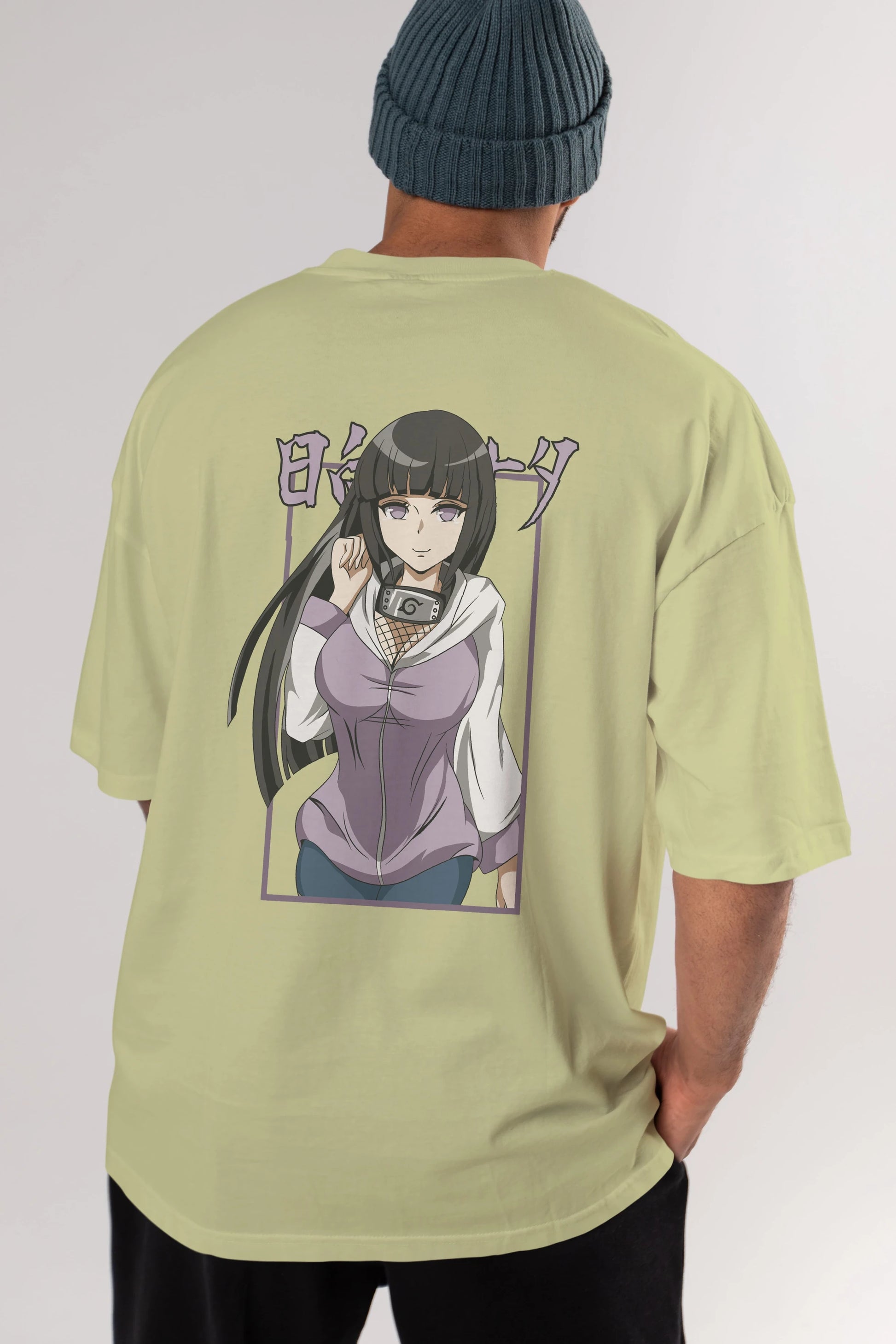 Hinata NARUTO Anime Arka Baskılı Oversize t-shirt Erkek Kadın Unisex