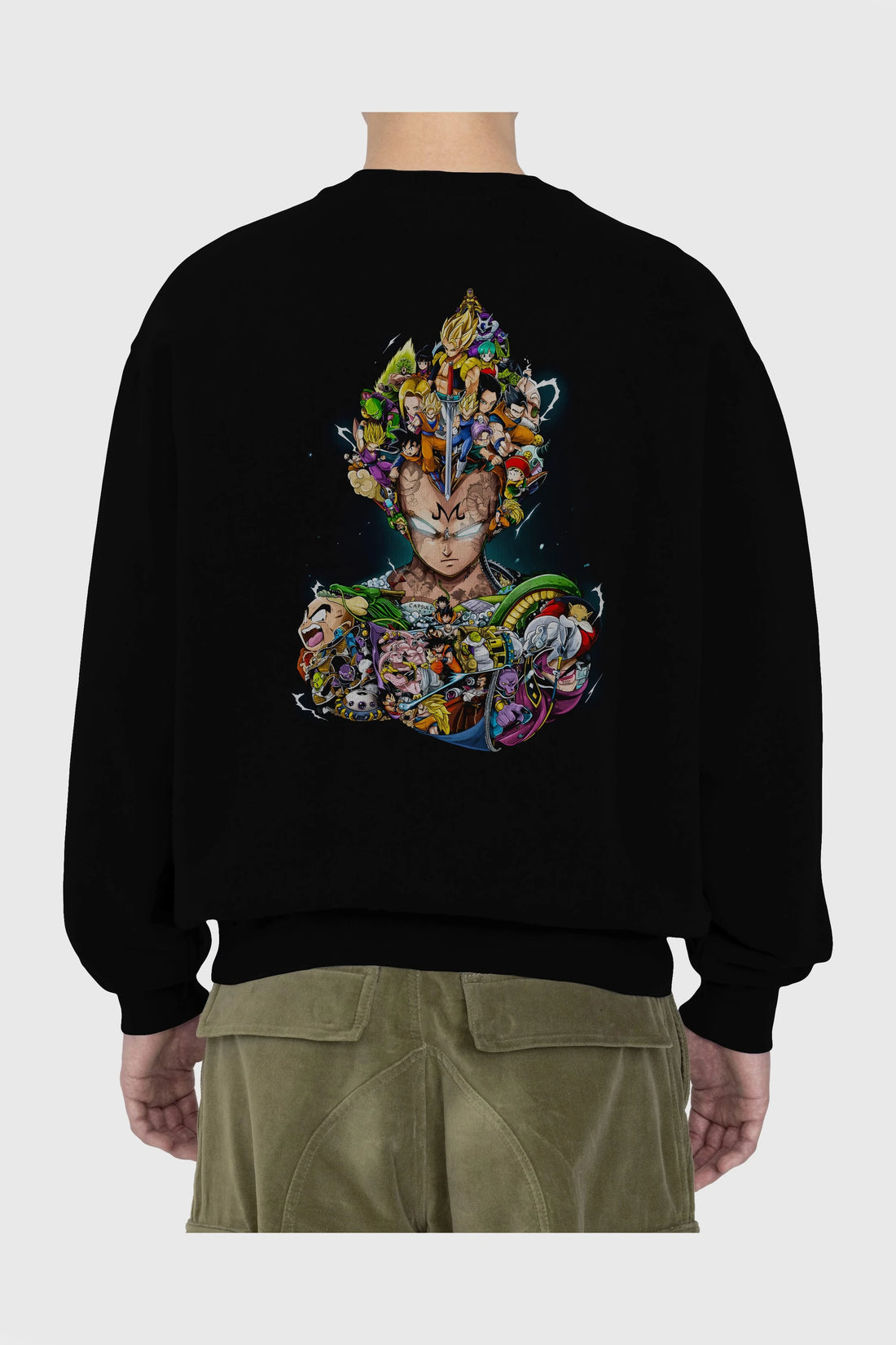 DRAGON BALL ART (3) Anime Arka Baskılı Oversize Sweatshirt Erkek Kadın Unisex
