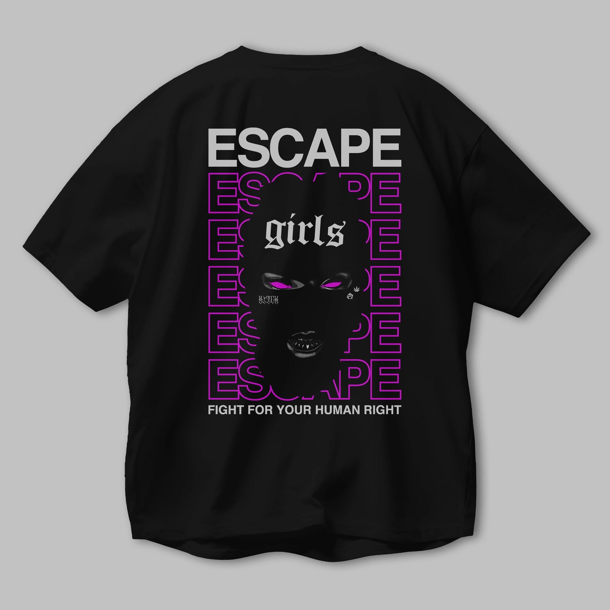 Escape Girl Arka Baskılı Oversize t-shirt Erkek Kadın Unisex