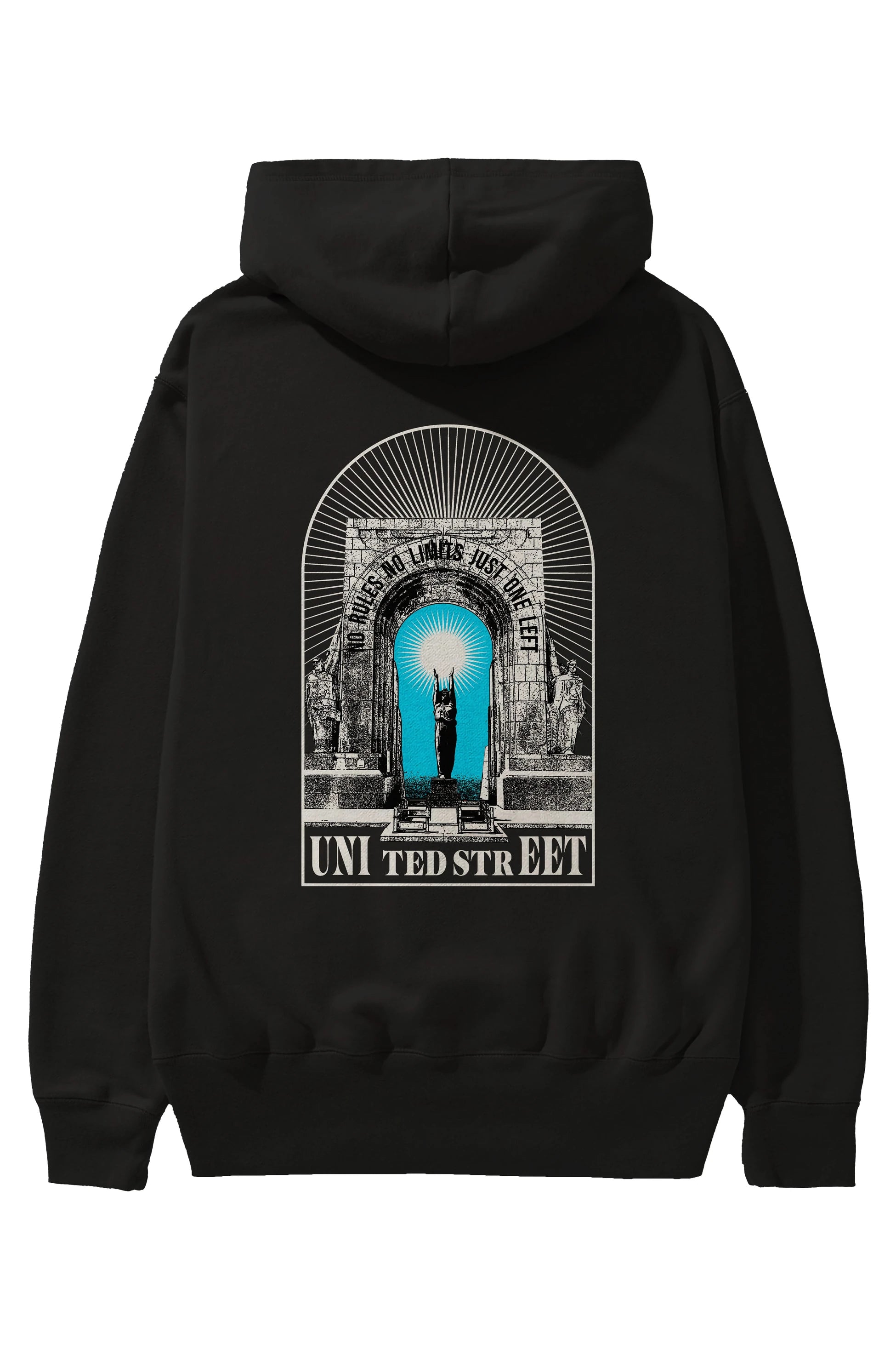 No Rules No Limits Arka Baskılı Hoodie Oversize Kapüşonlu Sweatshirt Erkek Kadın Unisex