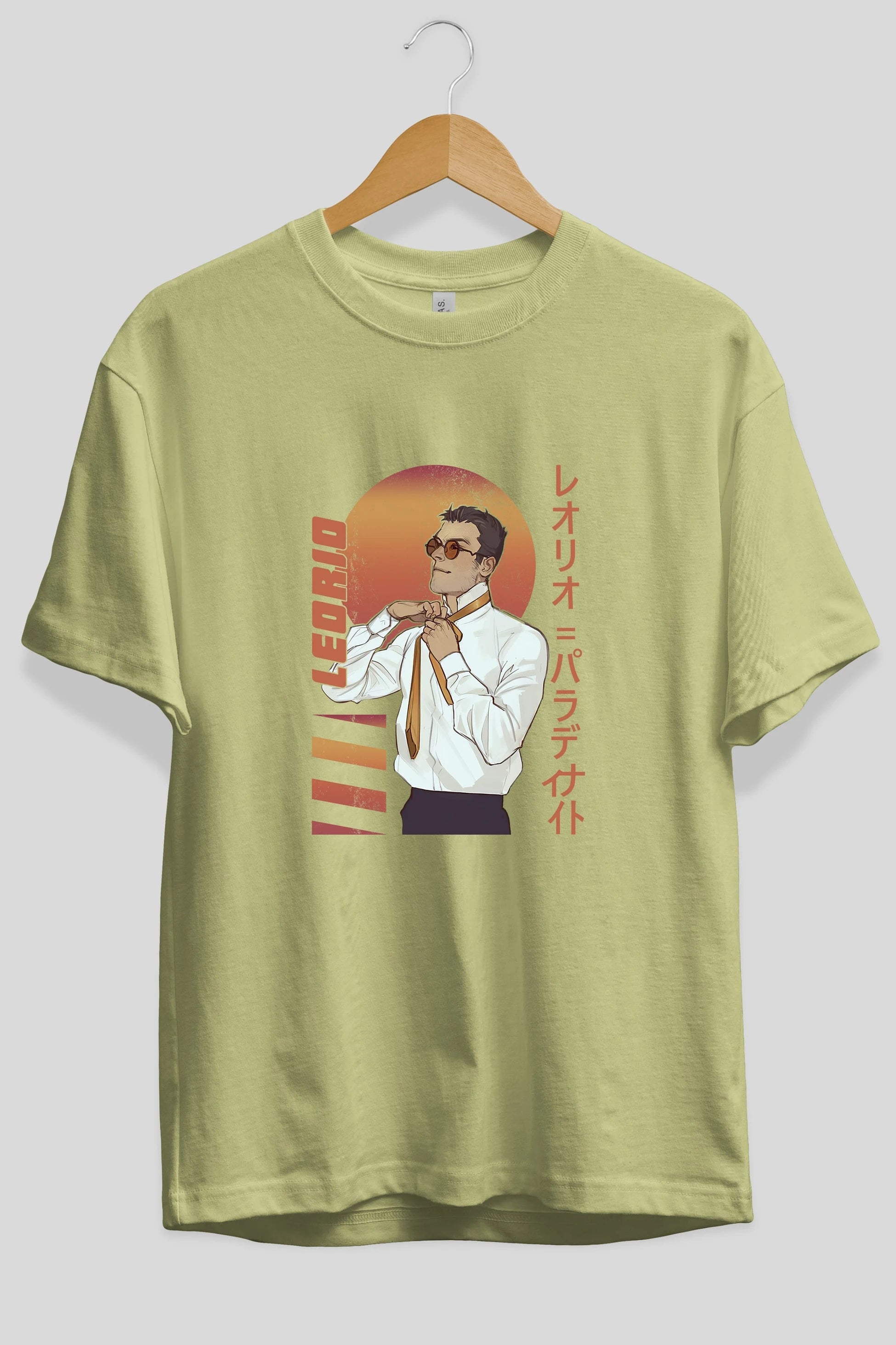 Leorio Paladiknight 5 (2) Anime Ön Baskılı Oversize t-shirt %100 pamuk Erkek Kadın Unisex