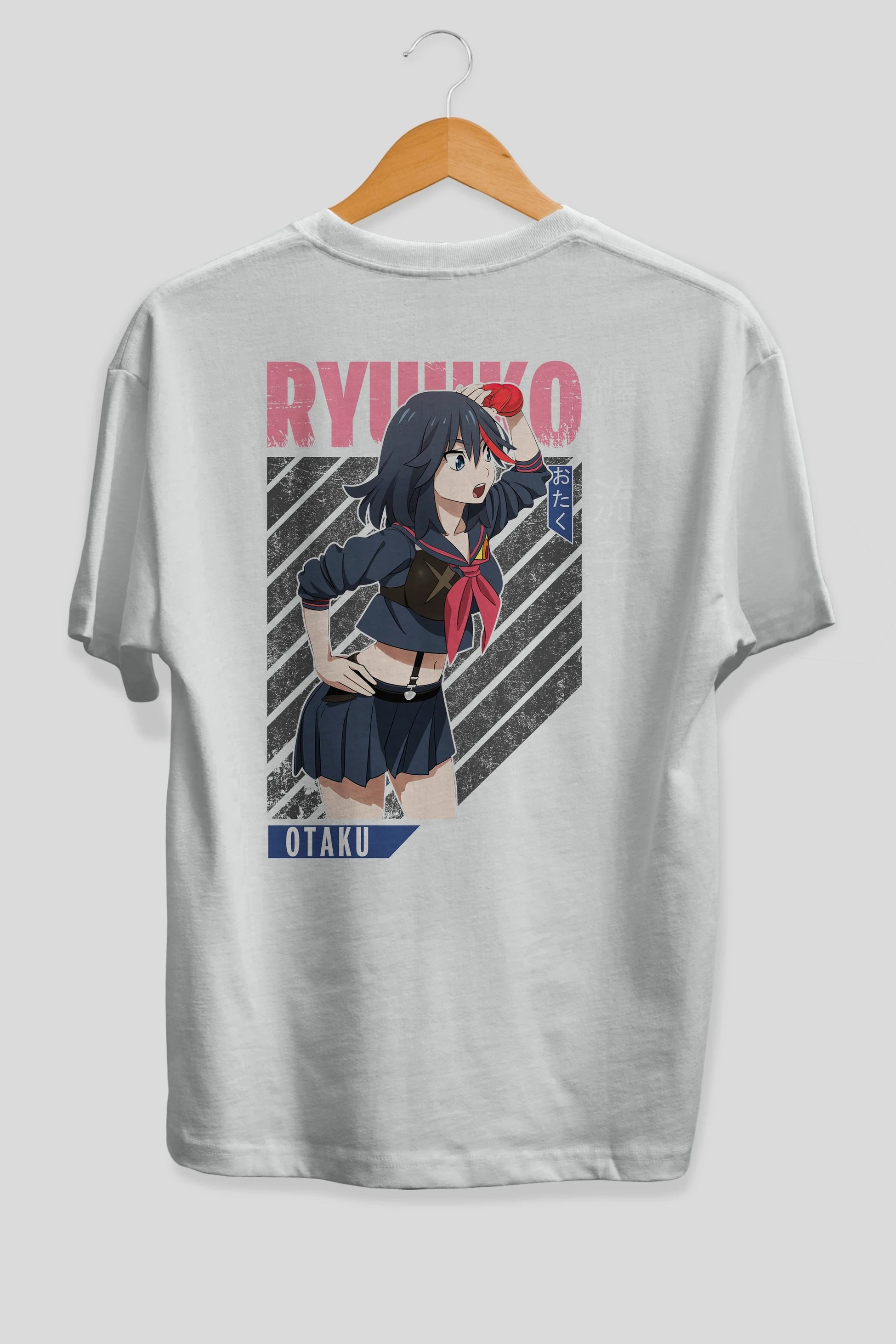 Ryuuko Matoi 6 Anime Arka Baskılı Oversize t-shirt Erkek Kadın Unisex