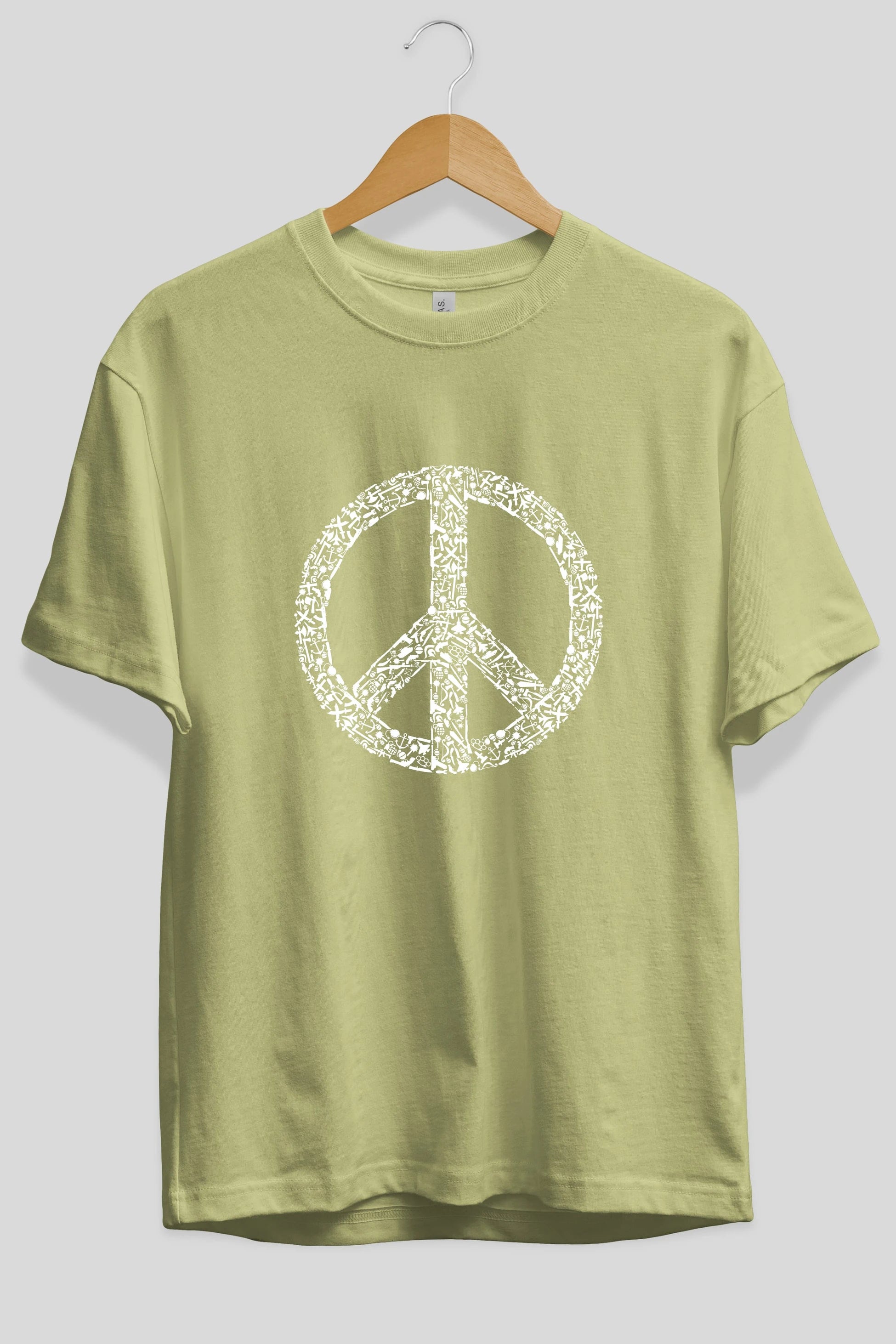 War Peace Ön Baskılı Oversize t-shirt %100 pamuk Erkek Kadın Unisex