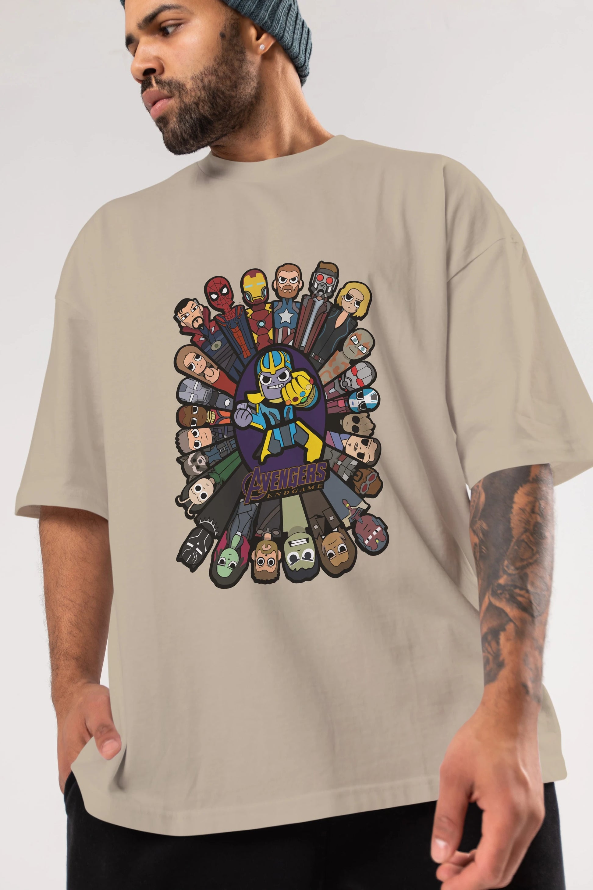 The Avengers (2) Ön Baskılı Oversize t-shirt Erkek Kadın Unisex %100 Pamuk Bisiklet Yaka tişort