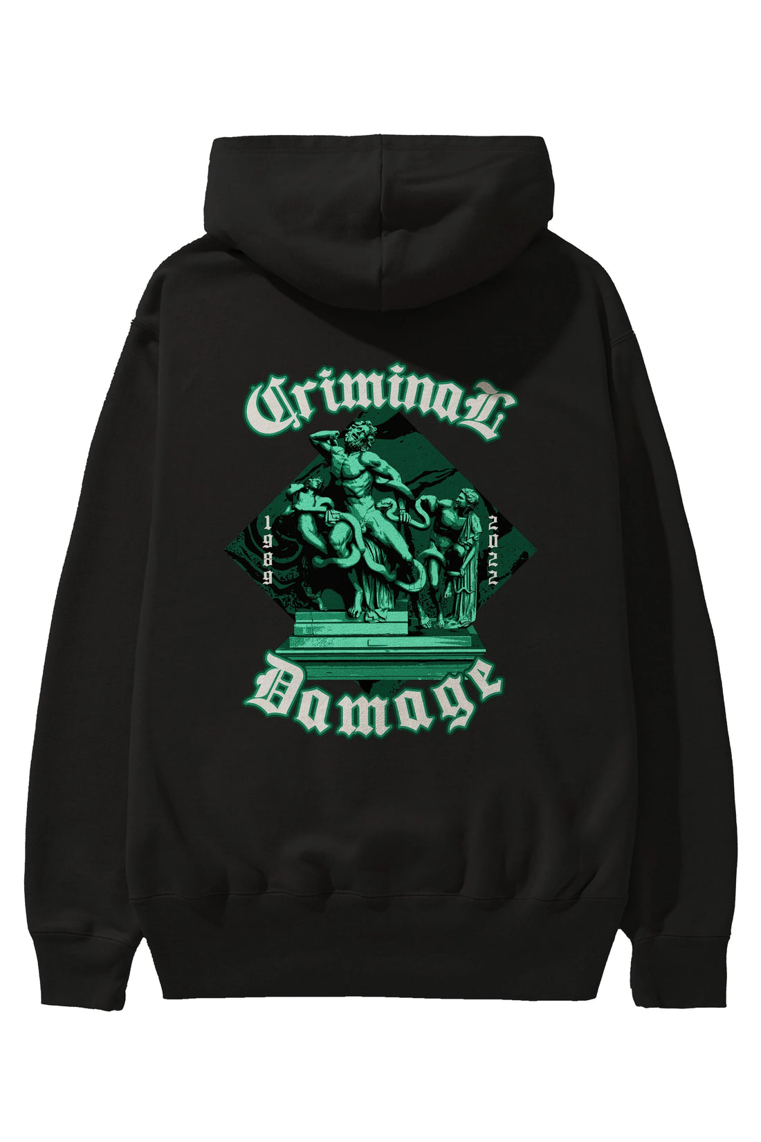 Criminal Damage Arka Baskılı Hoodie Oversize Kapüşonlu Sweatshirt Erkek Kadın Unisex