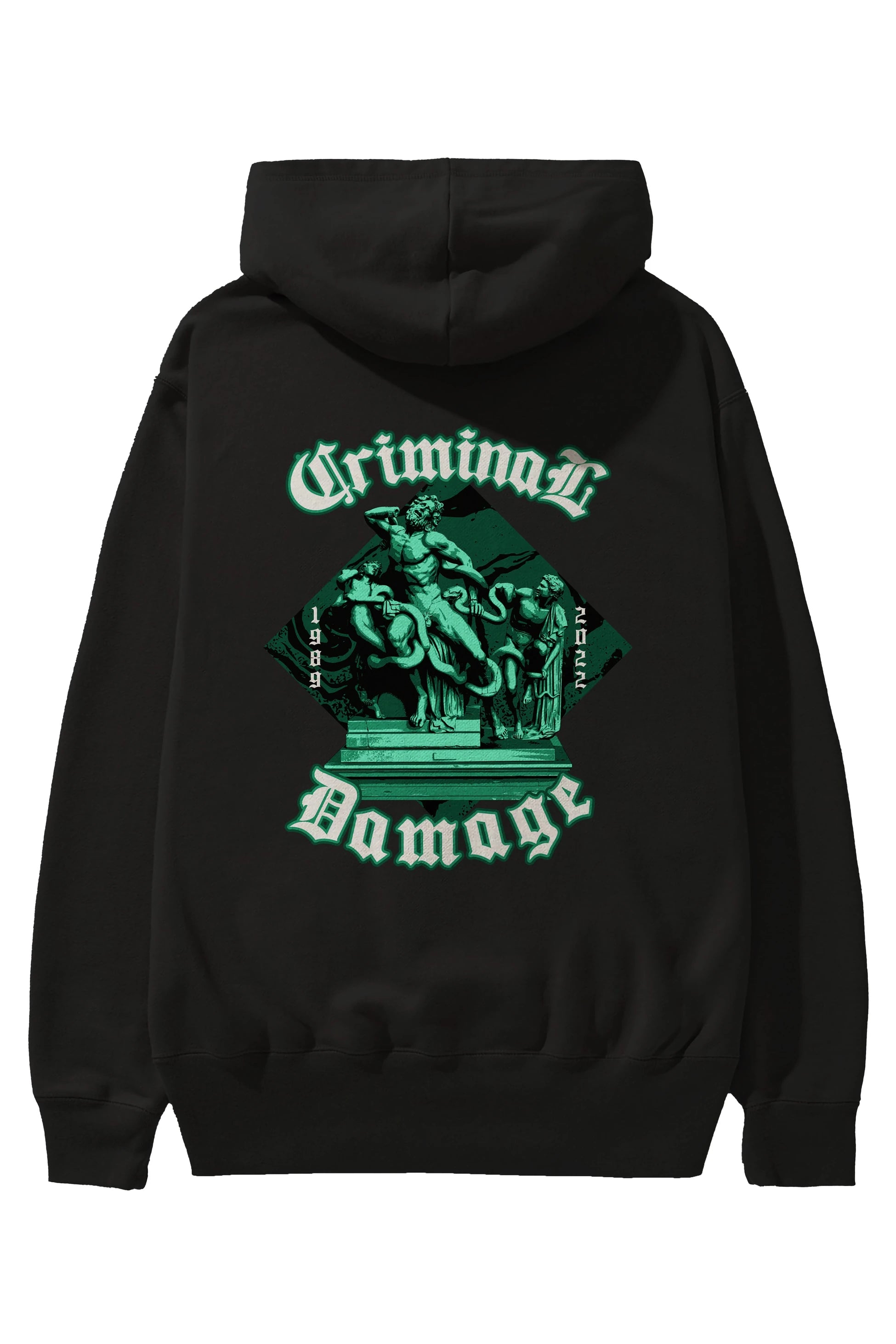 Criminal Damage Arka Baskılı Hoodie Oversize Kapüşonlu Sweatshirt Erkek Kadın Unisex