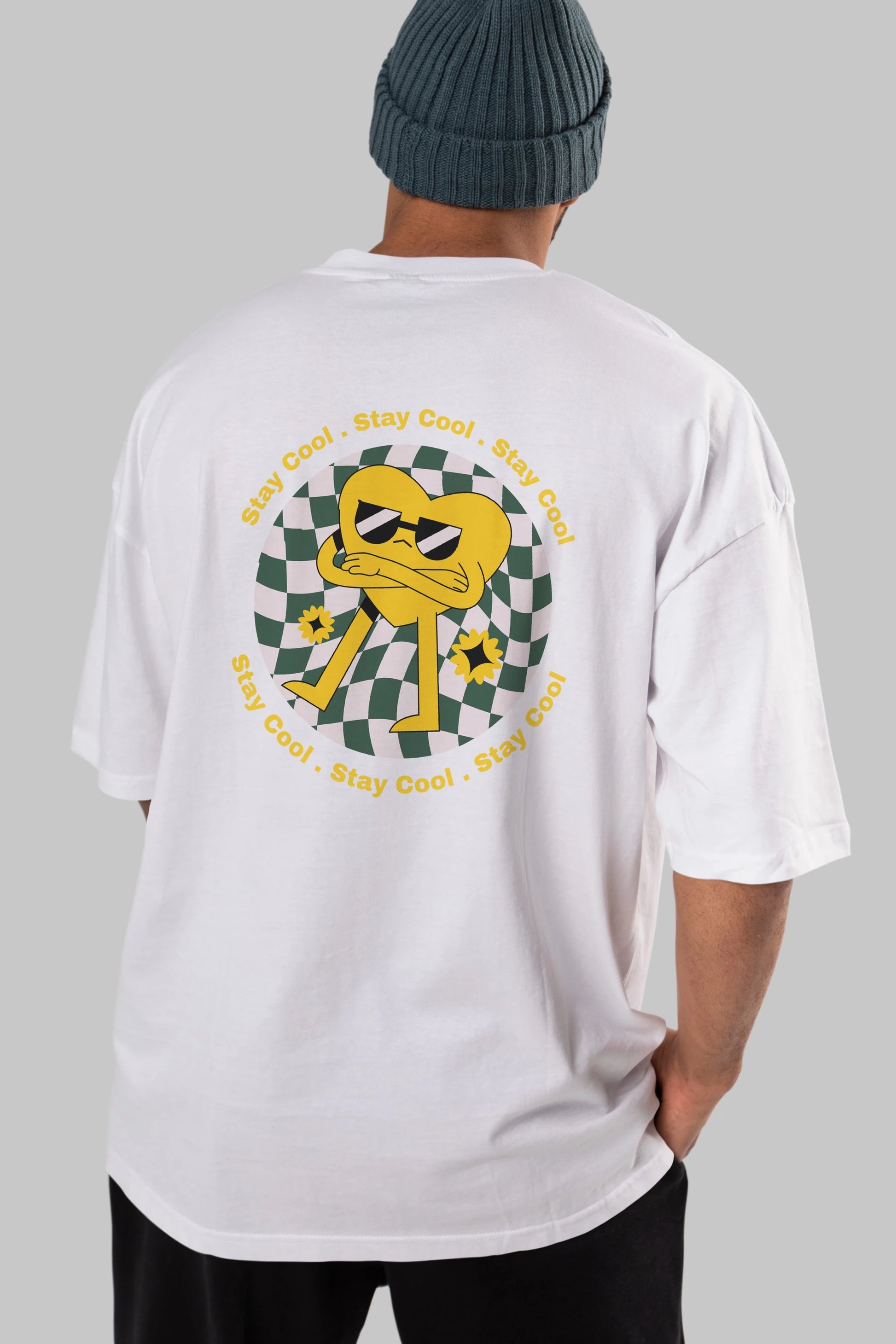 Stay Cool Yazılı Arka Baskılı Oversize t-shirt Erkek Kadın Unisex
