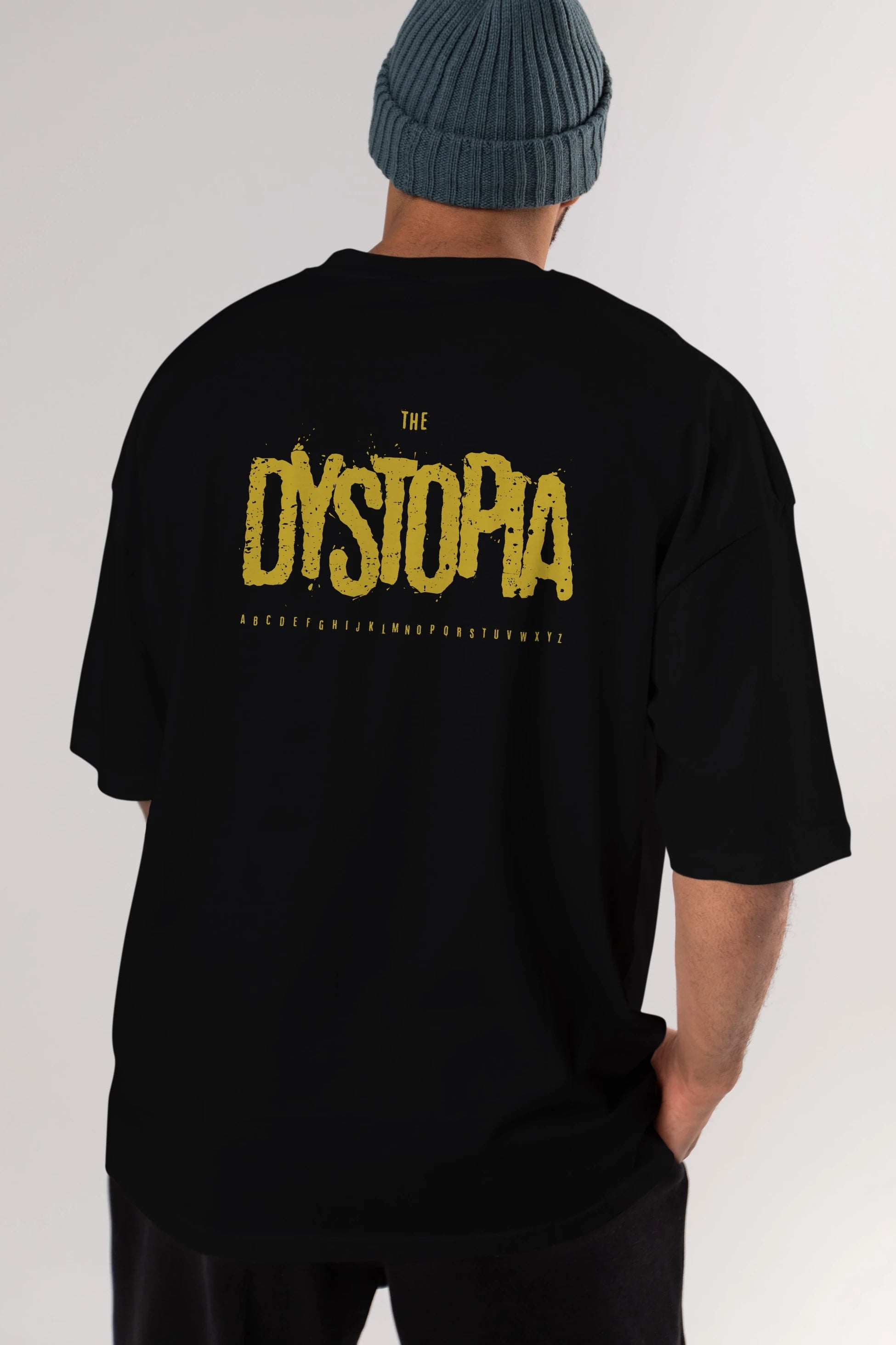 The Dystopia Arka Baskılı Oversize t-shirt Erkek Kadın Unisex