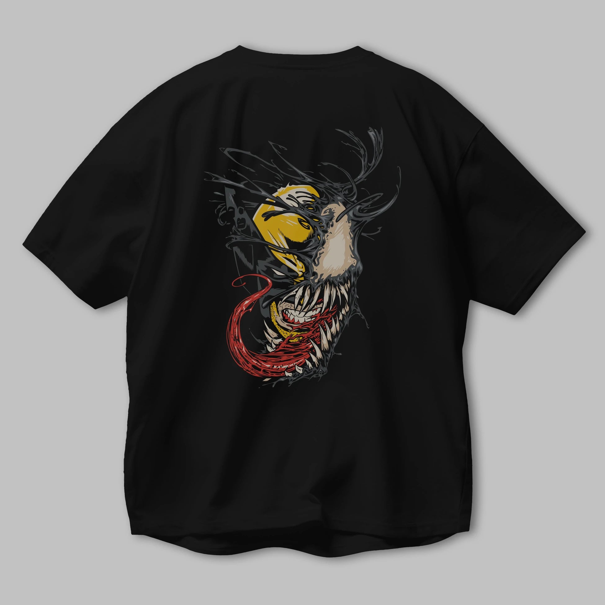 Venom (4) Arka Baskılı Oversize t-shirt Erkek Kadın Unisex %100 Pamuk Bisiklet Yaka tişort