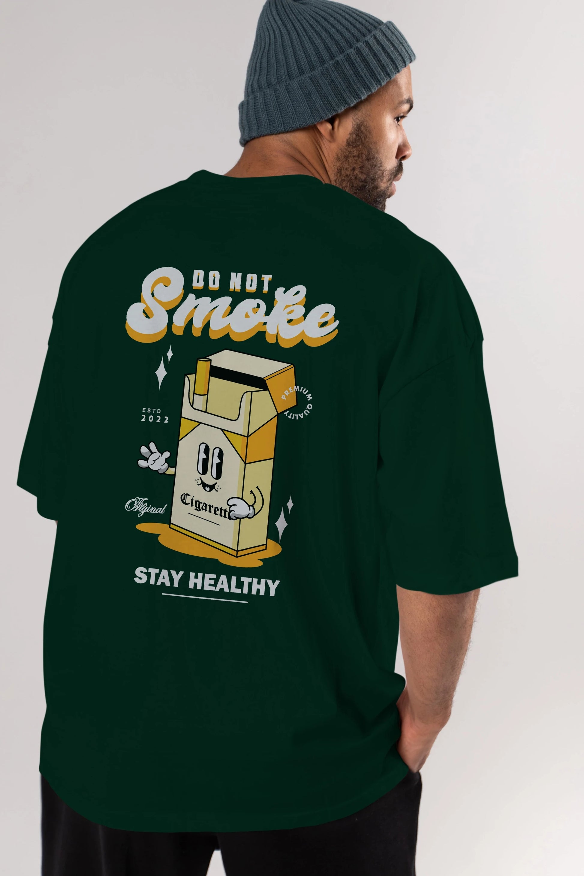 Do Not Smoke Arka Baskılı Oversize t-shirt Erkek Kadın Unisex