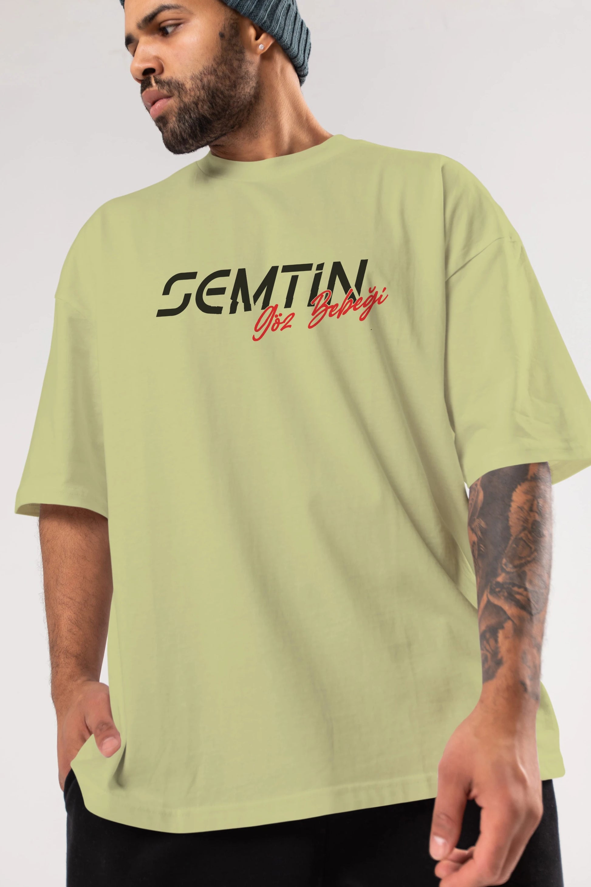 Semtin Göz Bebeği Ön Baskılı Oversize t-shirt %100 pamuk Erkek Kadın Unisex