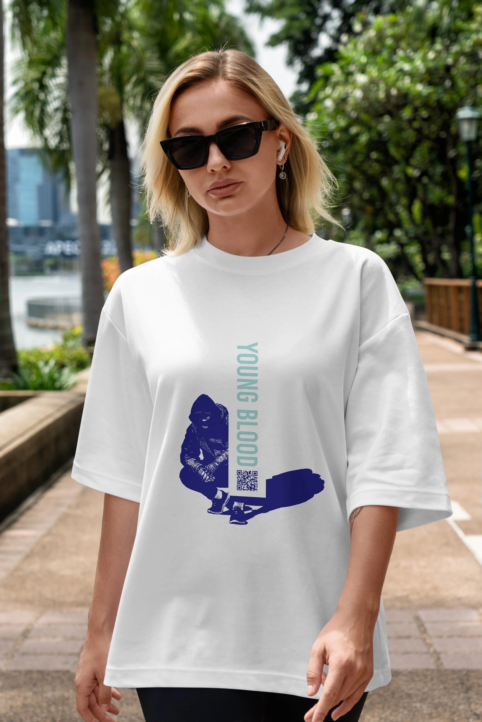 Young Blood Ön Baskılı Oversize t-shirt Erkek Kadın Unisex