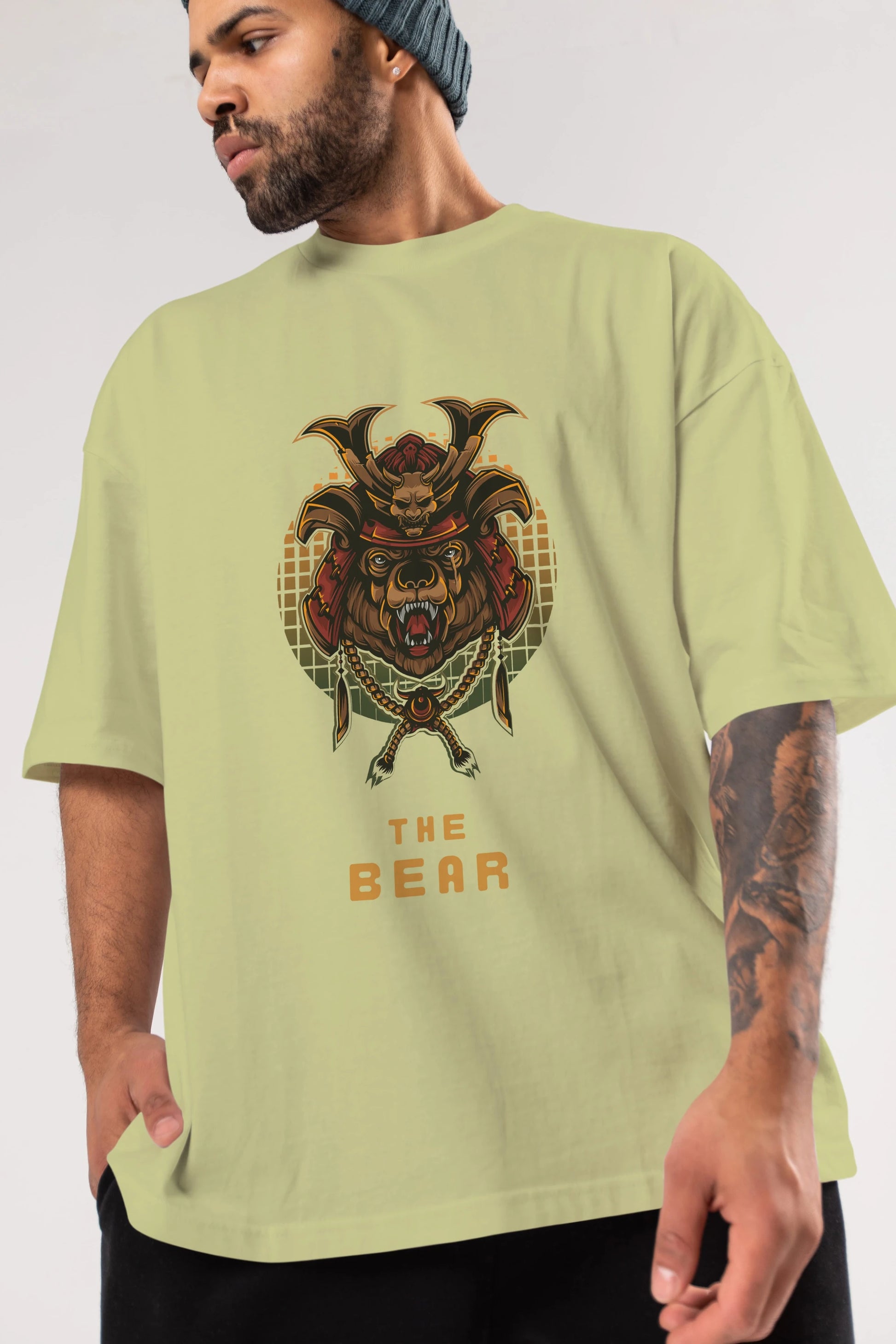 The Bear 2 Ön Baskılı Oversize t-shirt Erkek Kadın Unisex %100 Pamuk