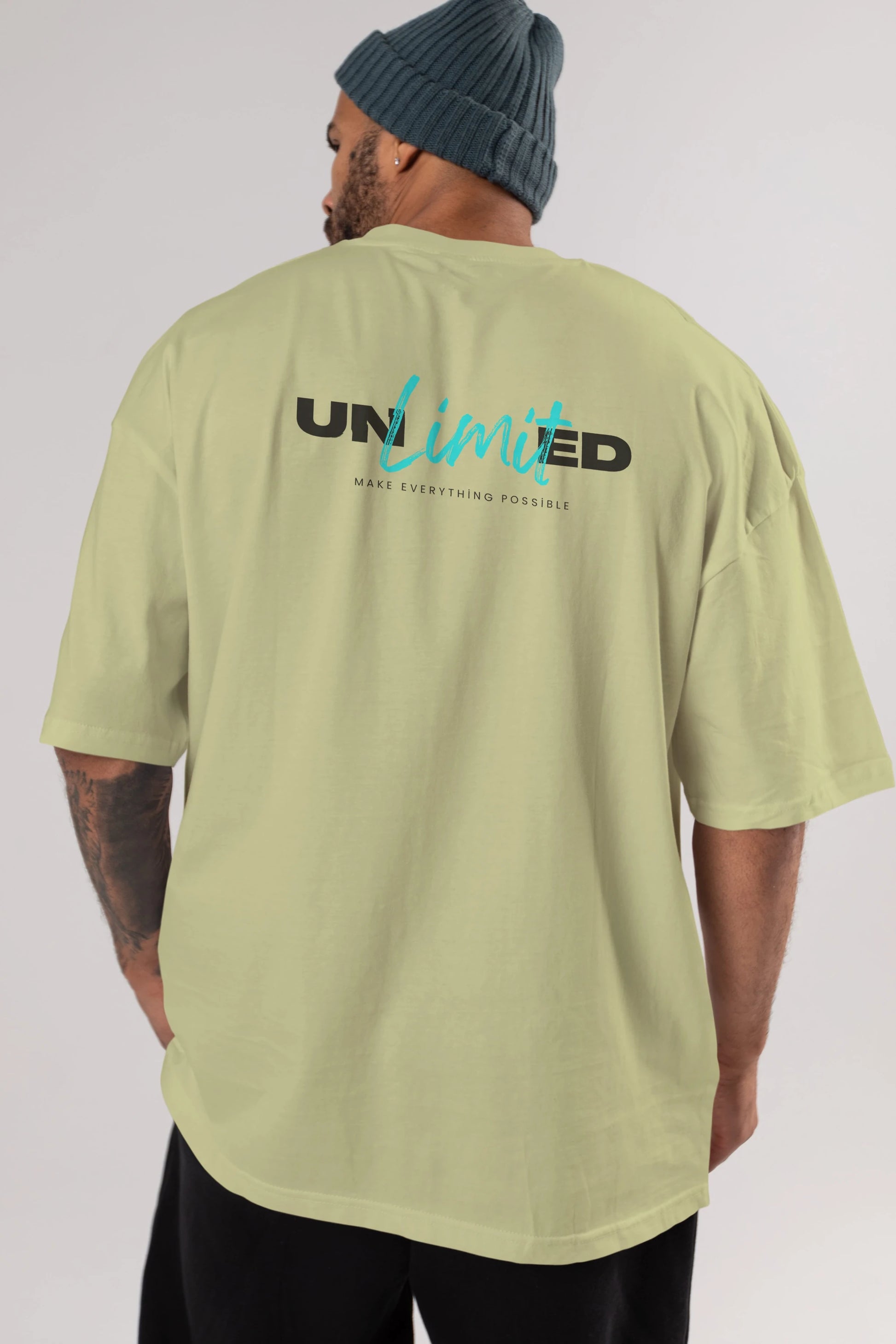 Unlimited Yazılı Arka Baskılı Oversize t-shirt Erkek Kadın Unisex